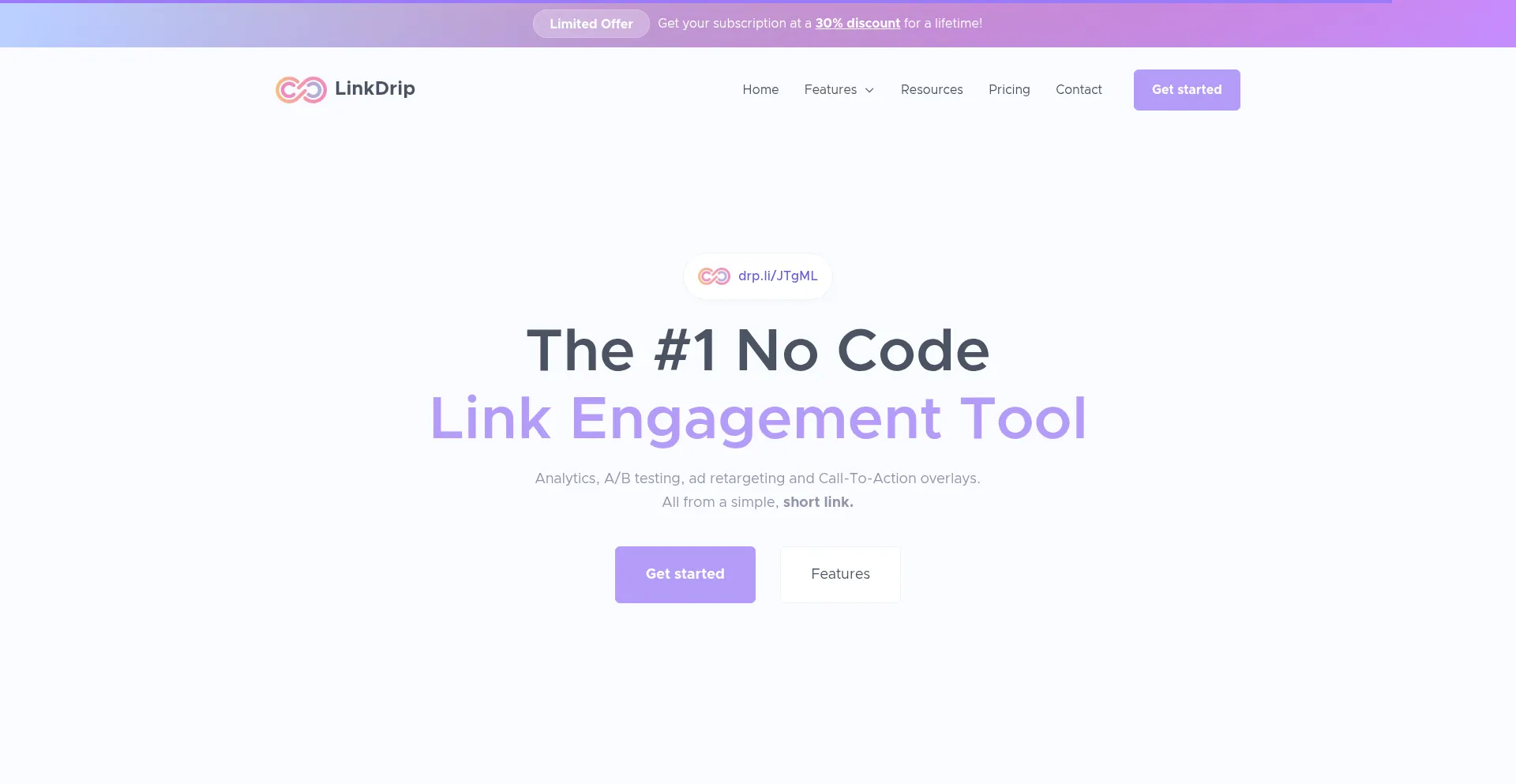 Website screenshot of Dripl.ink
