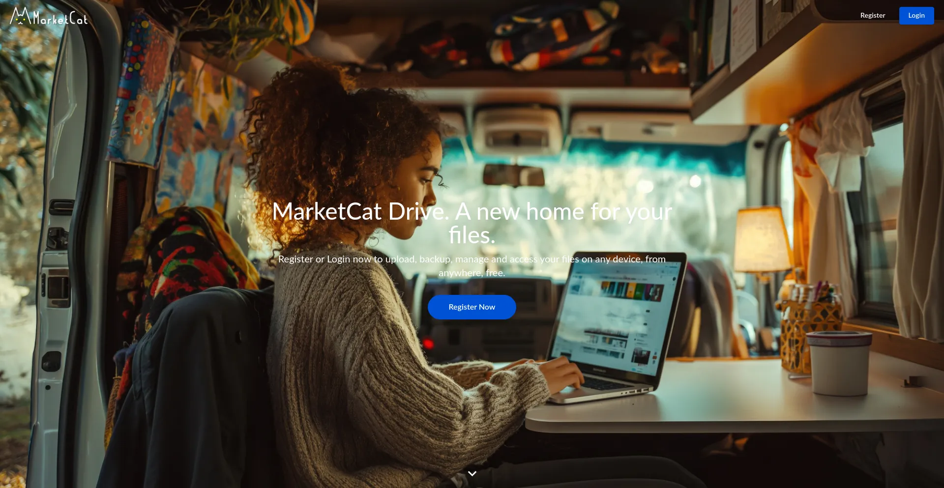 Website screenshot of Drive.marketcat.io