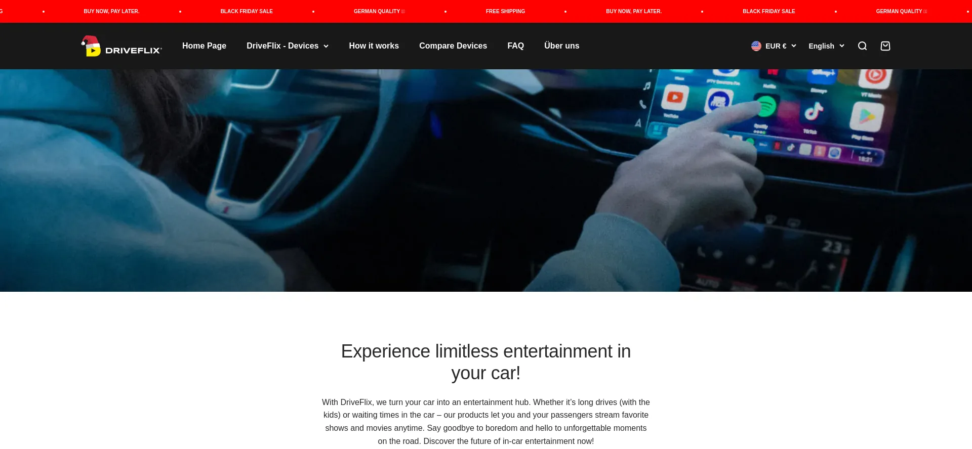 Website screenshot of Drive-flix.com