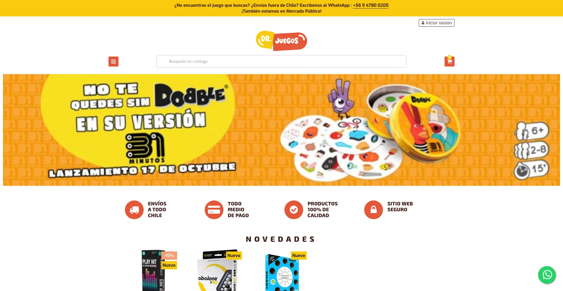 Website screenshot of Drjuegos.cl