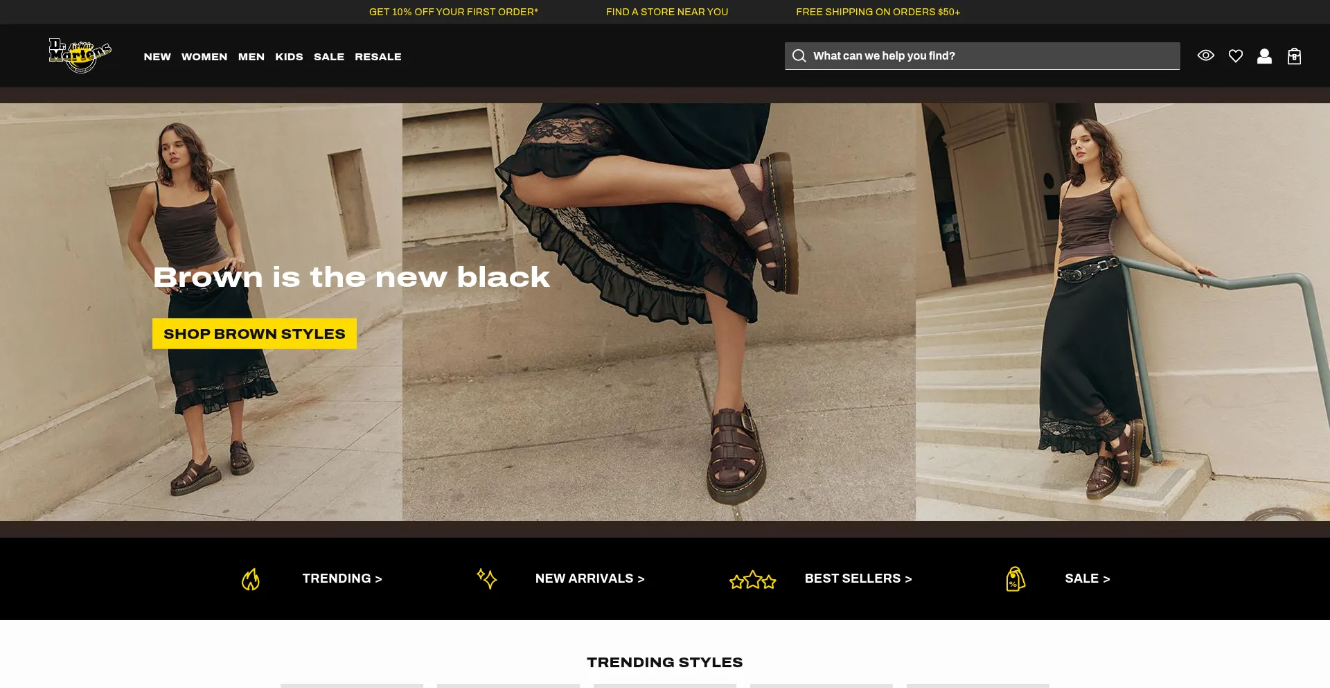 Website screenshot of Drmartenscity.com