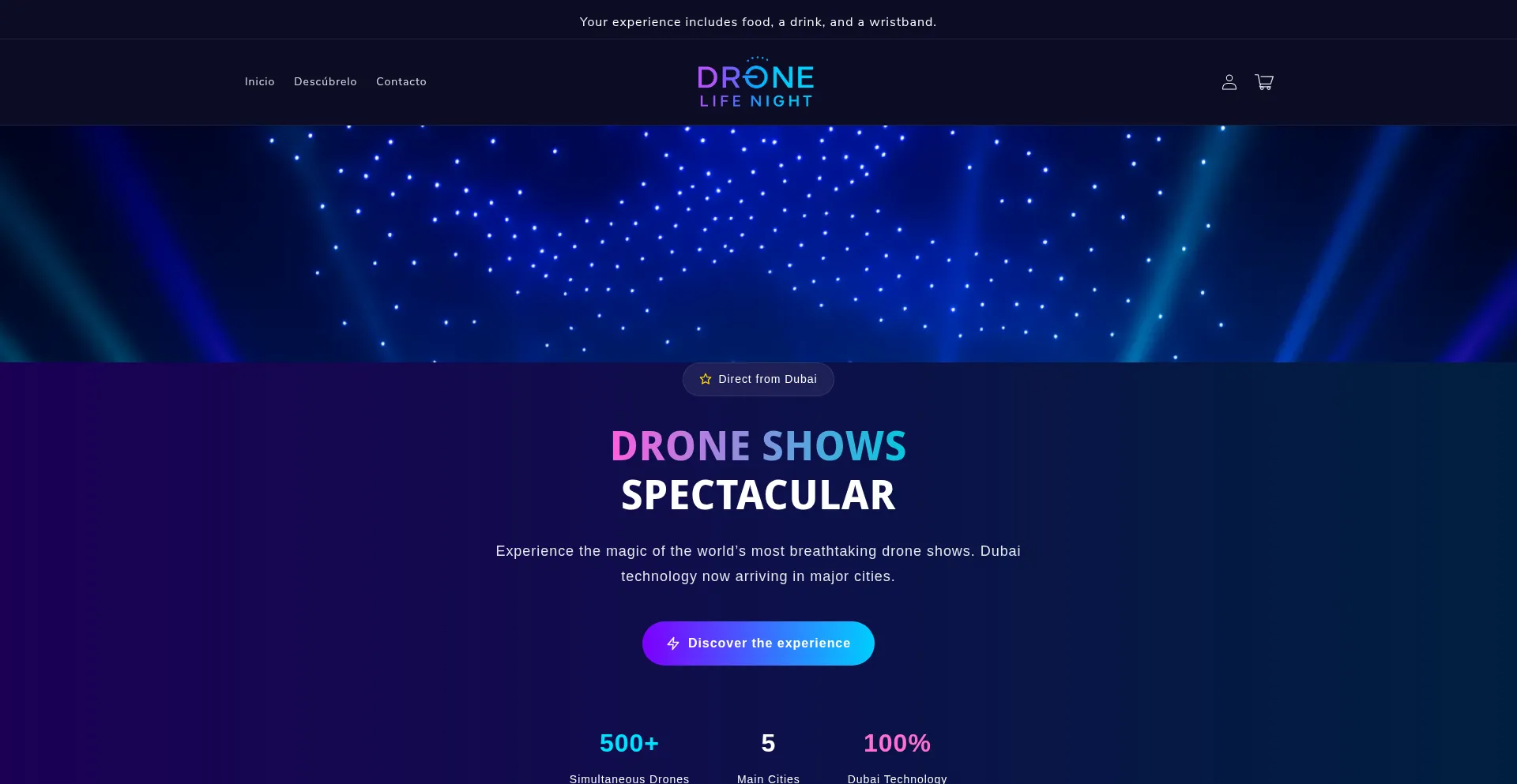 Website screenshot of Dronelifenight.com