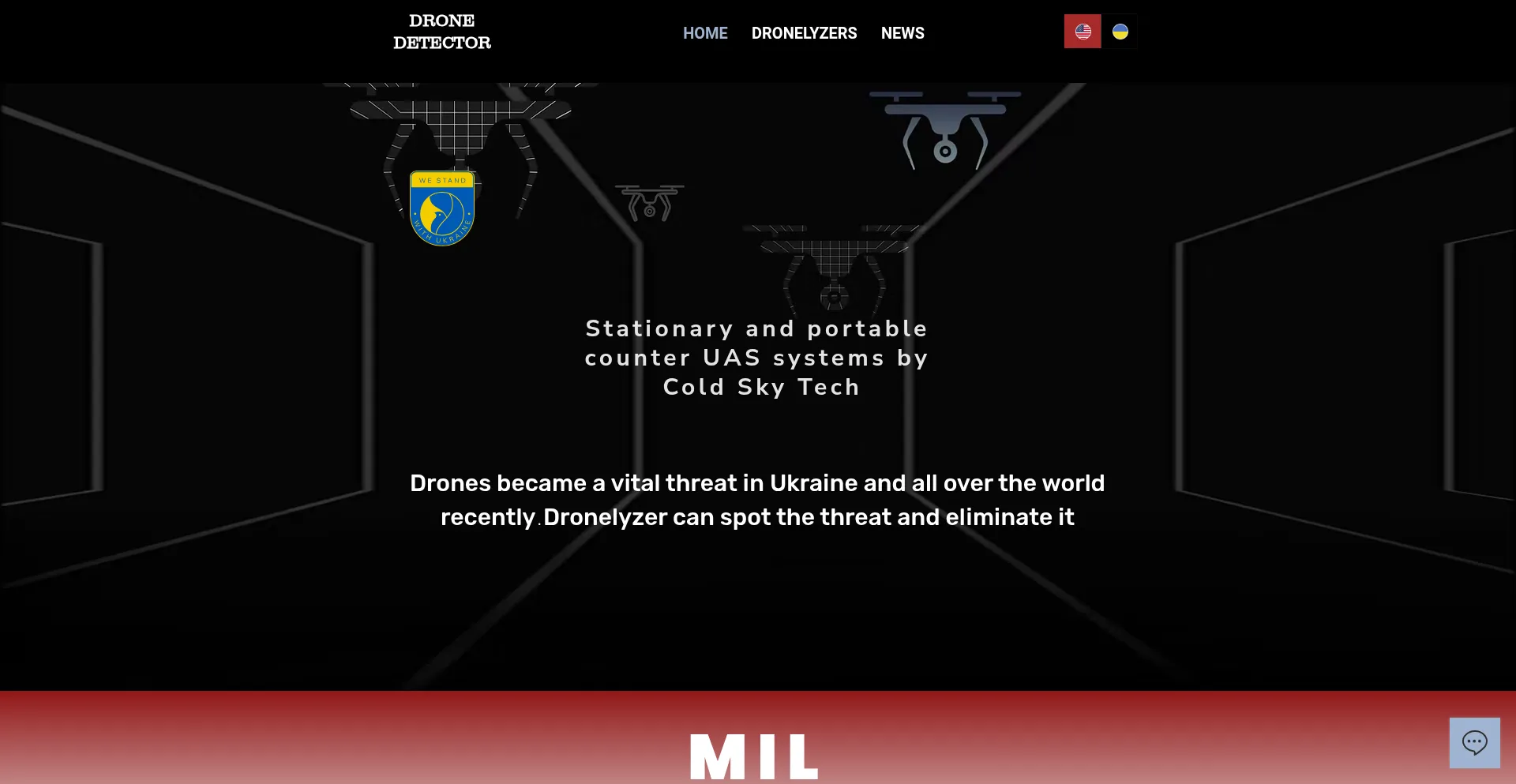 Website screenshot of Dronelyzer.com