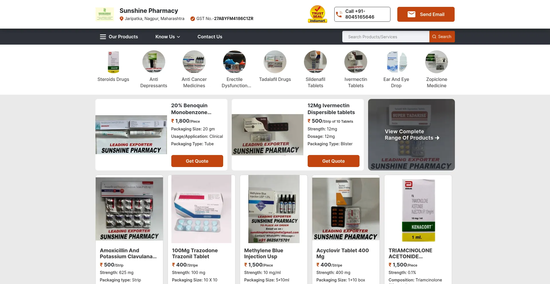 Website screenshot of Dropshipperpharma.com