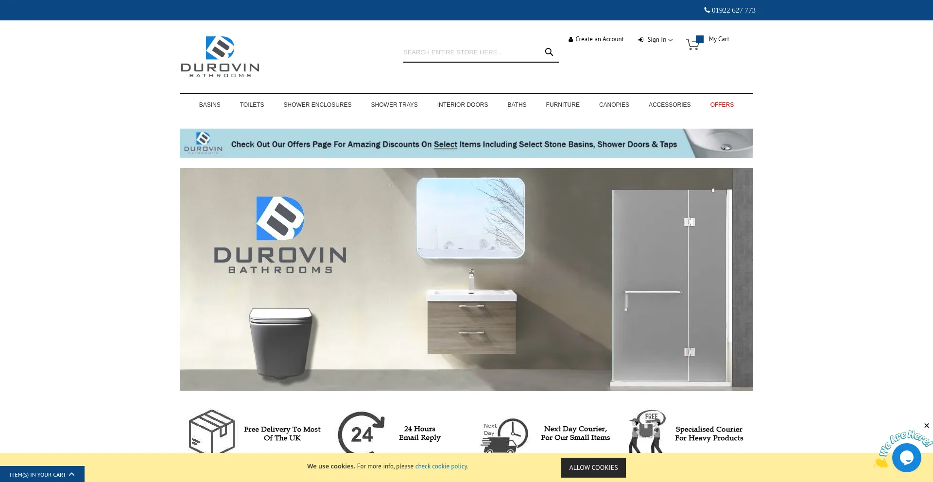 Website screenshot of Durovinbathrooms.com
