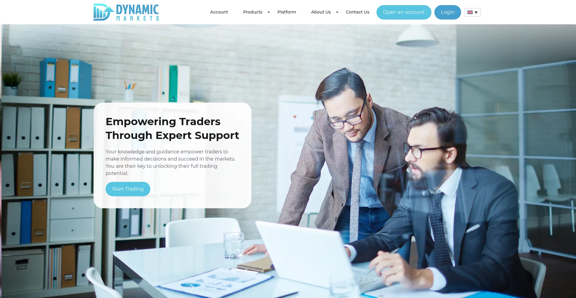 Website screenshot of Dynamic-markets.com