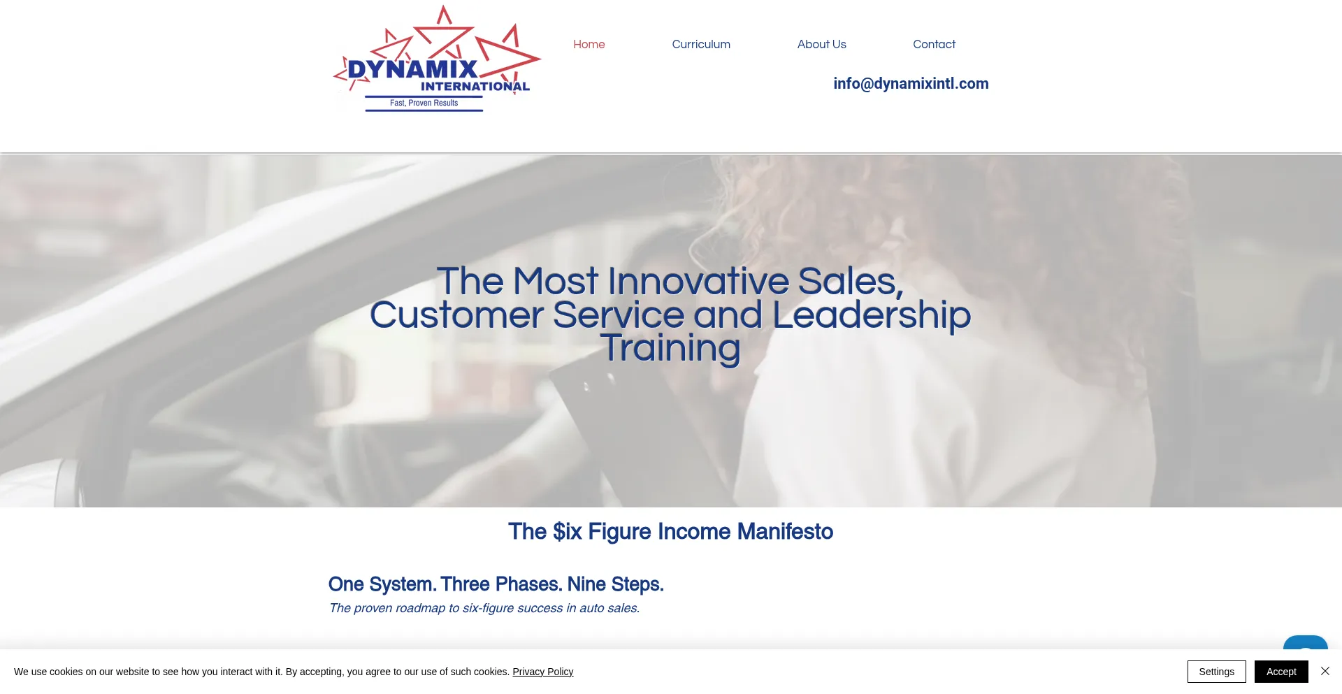 Website screenshot of Dynamixintl.com