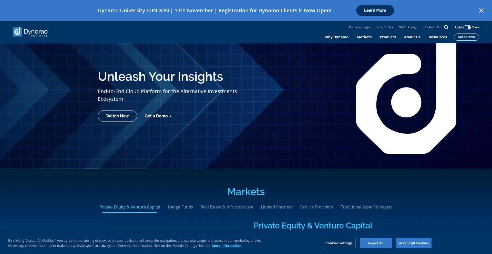 Website screenshot of Dynamosoftware.com