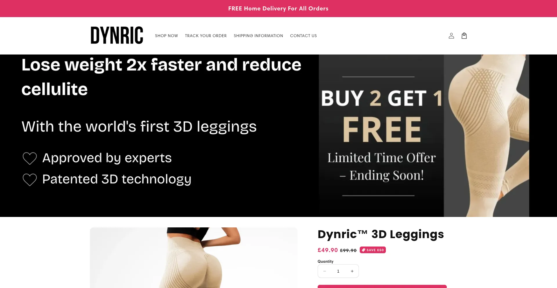 Website screenshot of Dynric.com