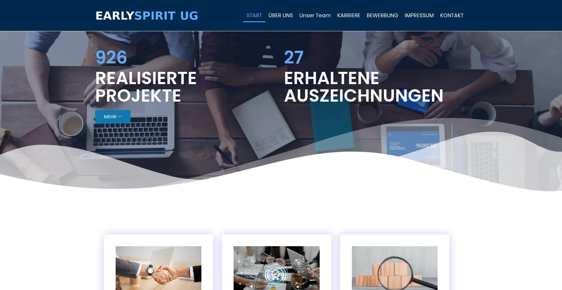 Website screenshot of Early-spirit.com