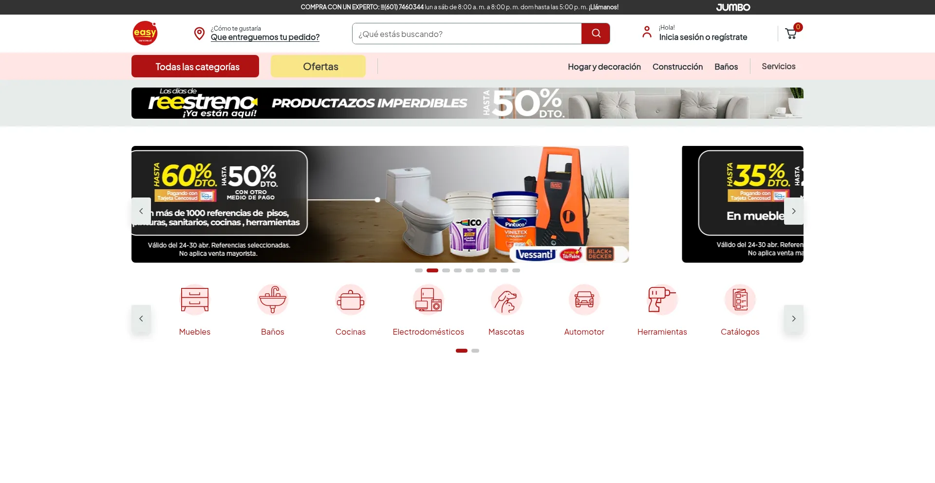 Website screenshot of Easy.com.co
