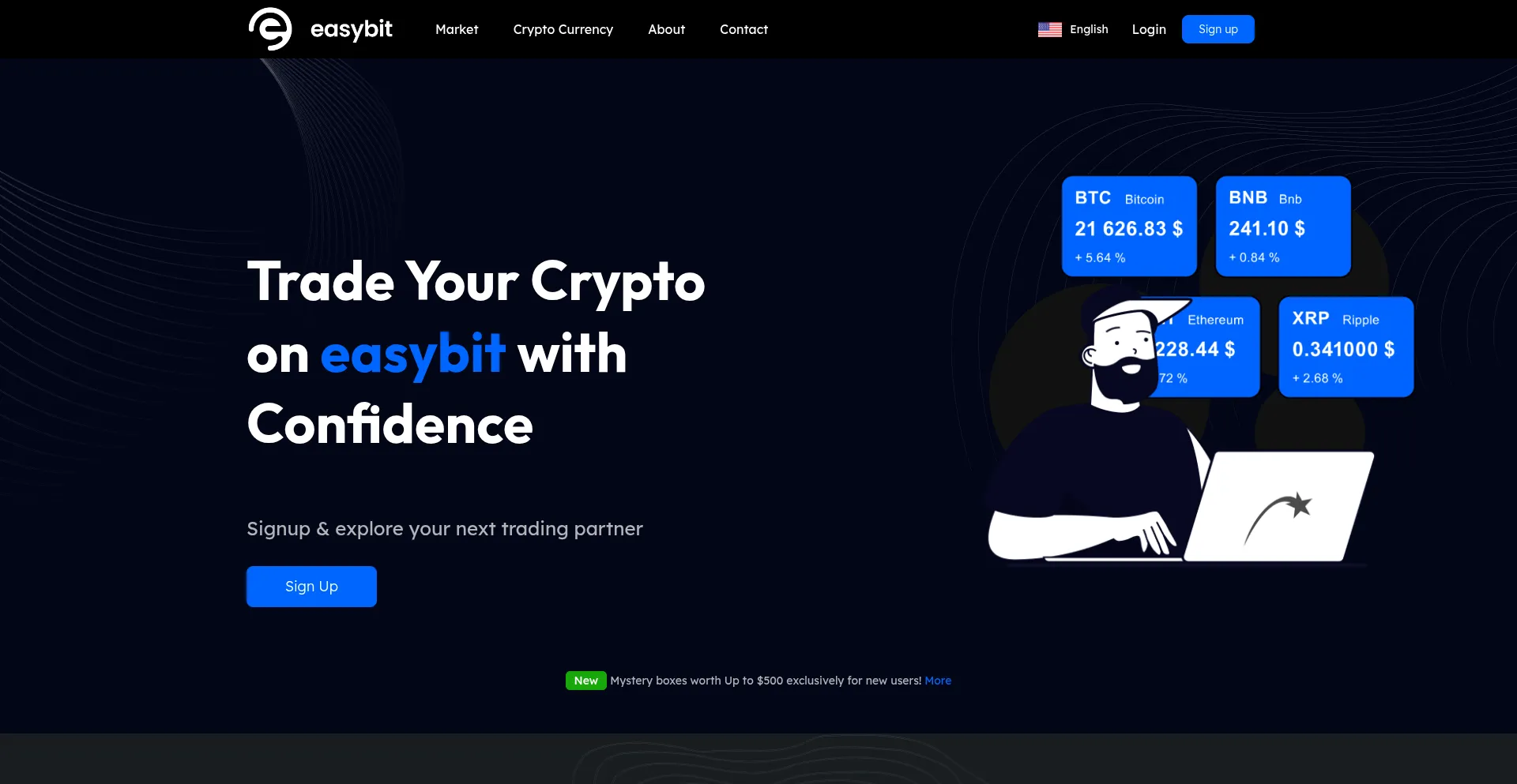 Website screenshot of Easybit.online