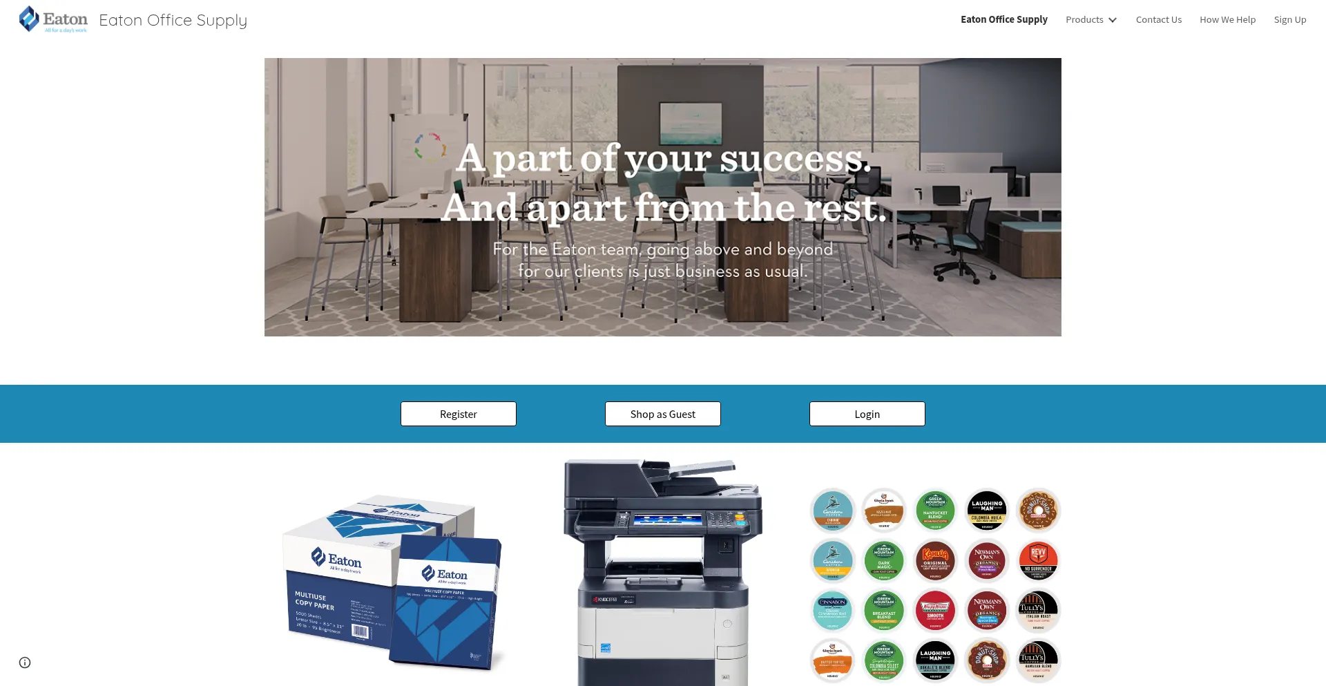 Website screenshot of Eatonofficesupply.com