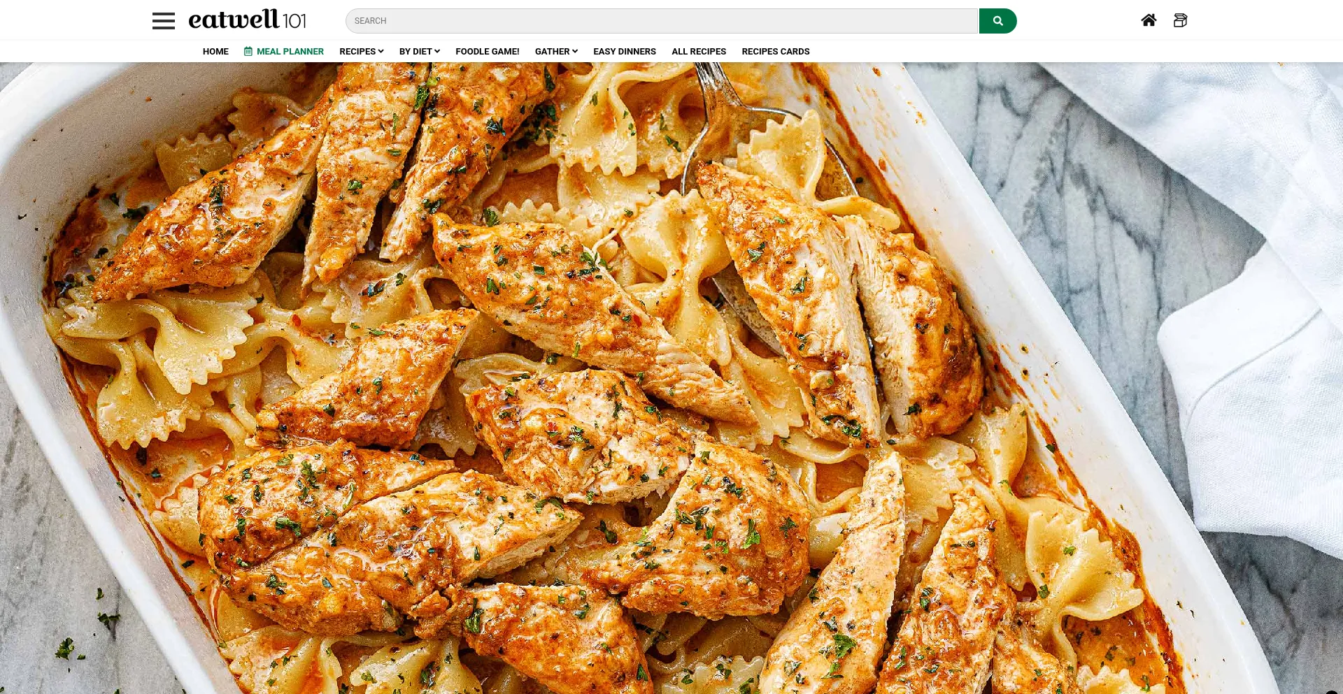 Website screenshot of Eatwell101.com