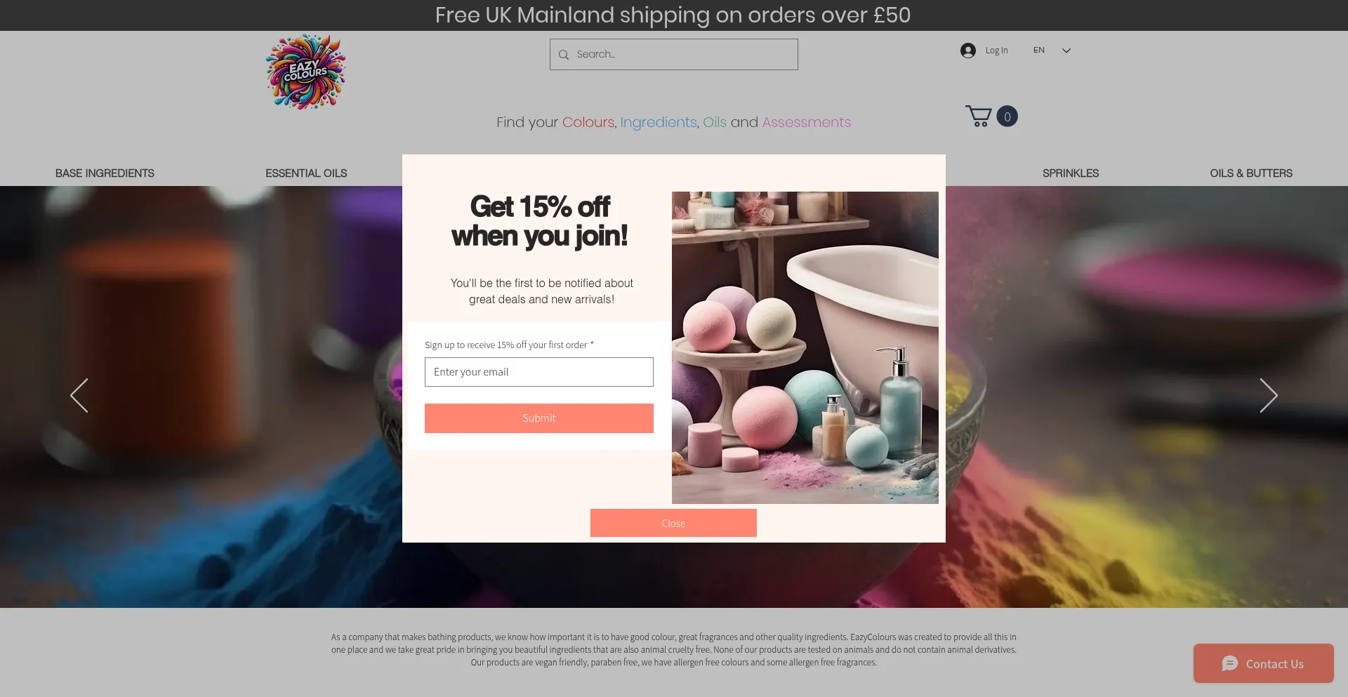 Website screenshot of Eazycolours.co.uk