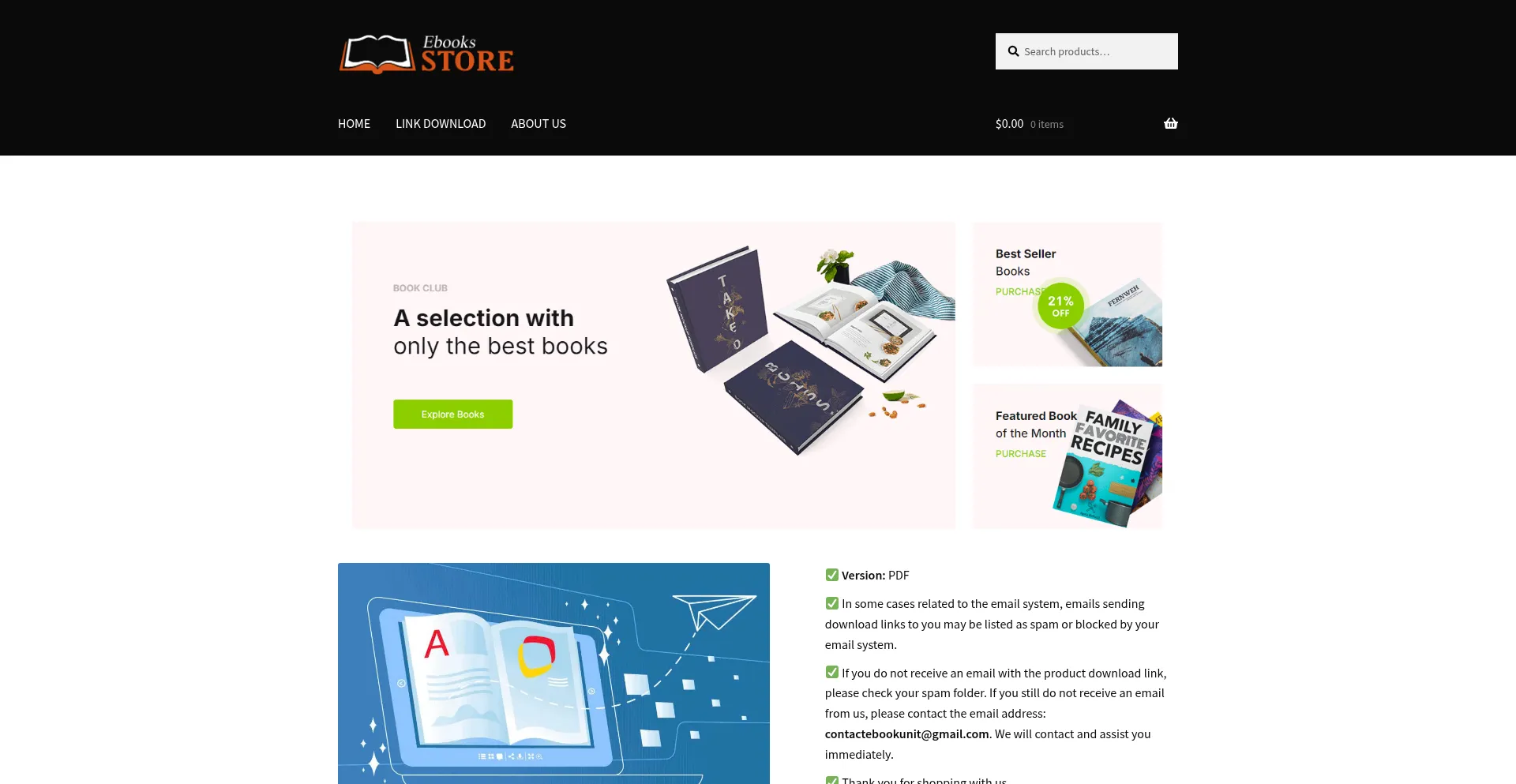Website screenshot of Ebookpkshopmi.shop