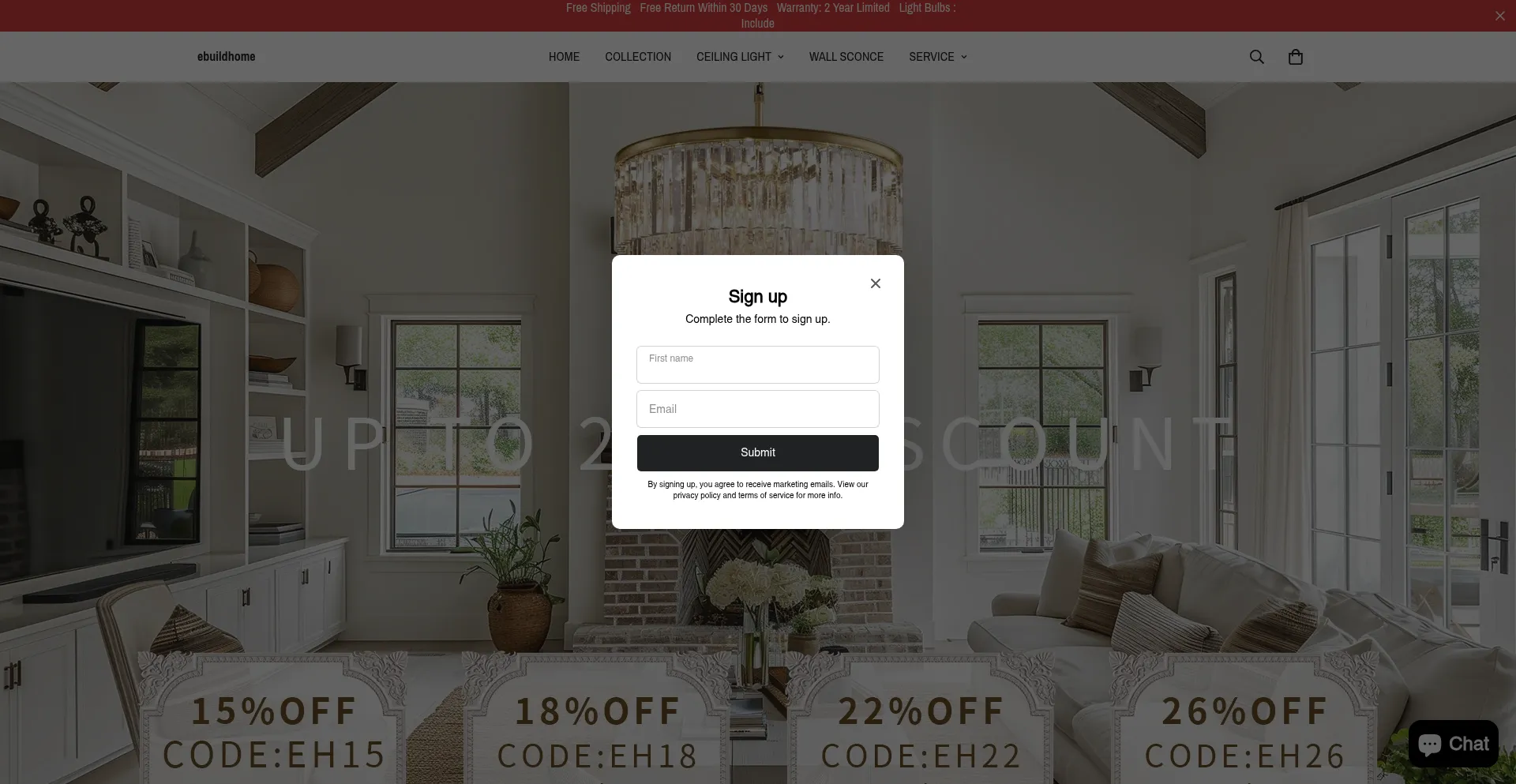 Website screenshot of Ebuildhome.com