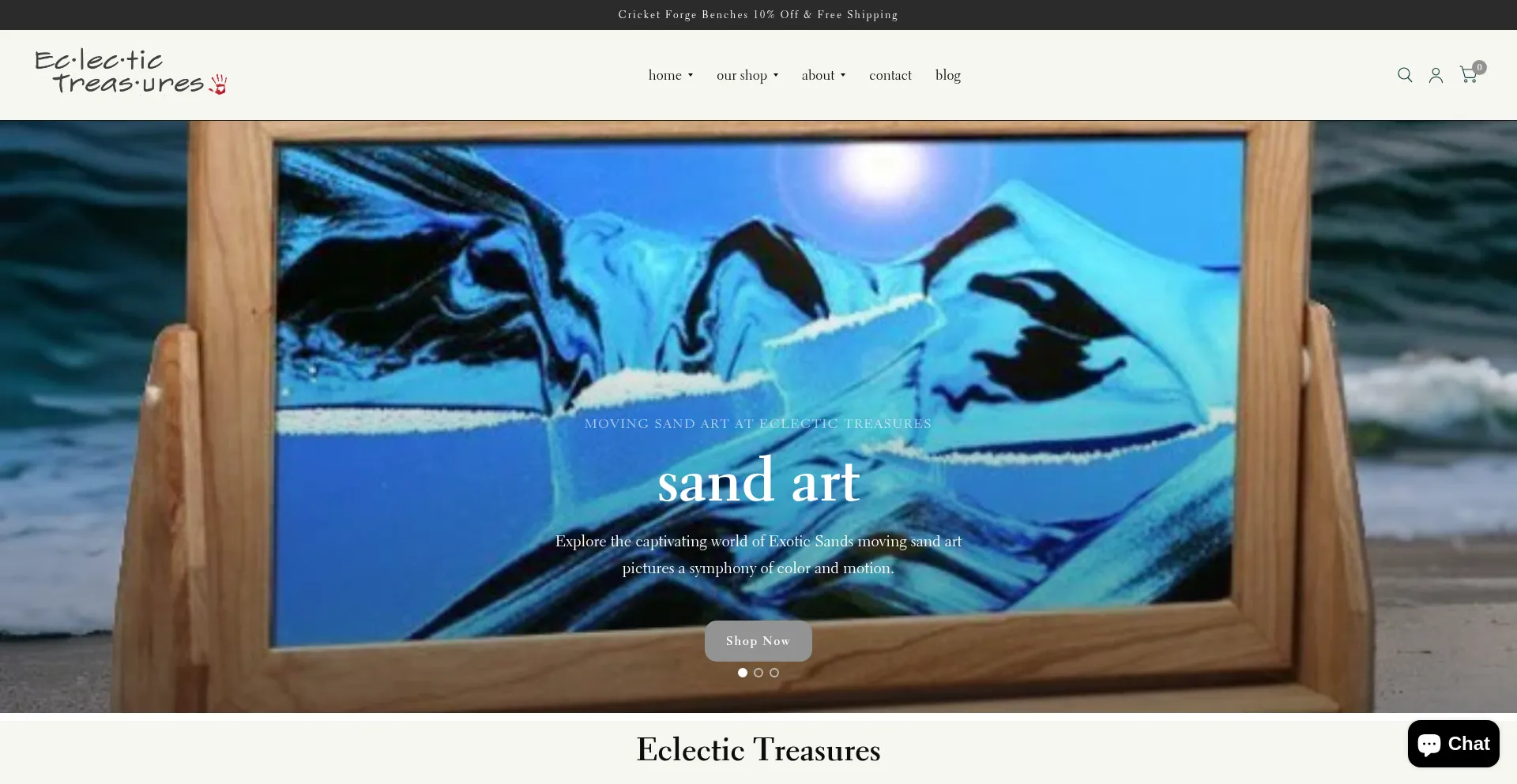 Website screenshot of Eclecticgallery.net