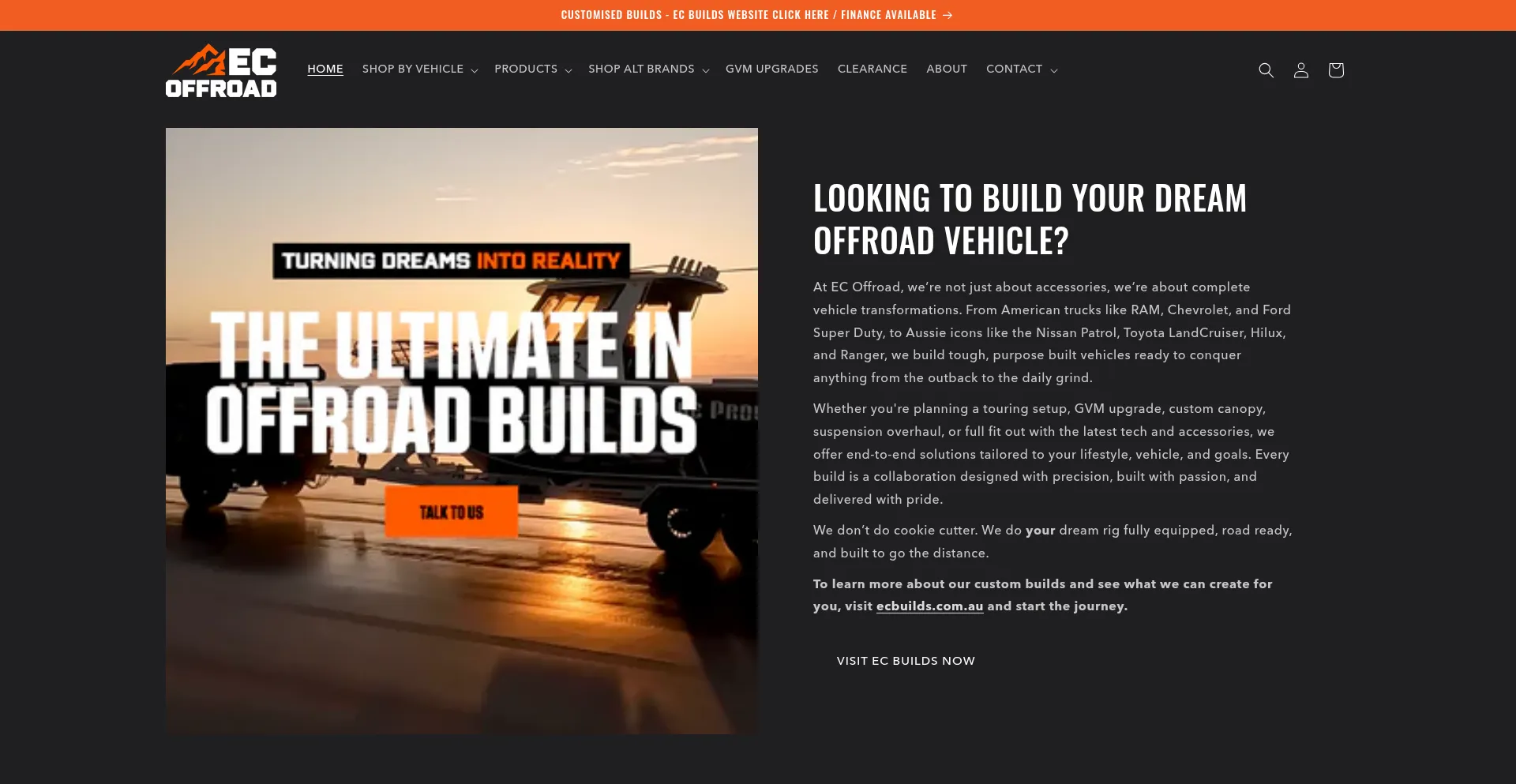 Website screenshot of Ecoffroad.com.au