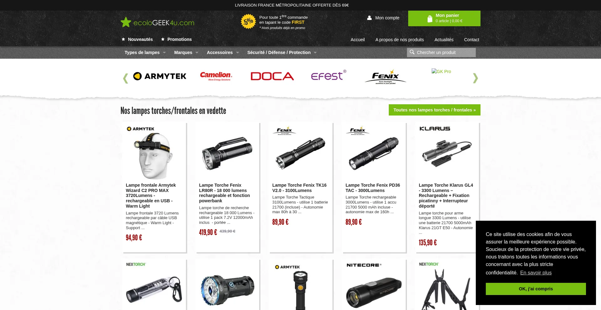 Website screenshot of Ecologeek4u.com