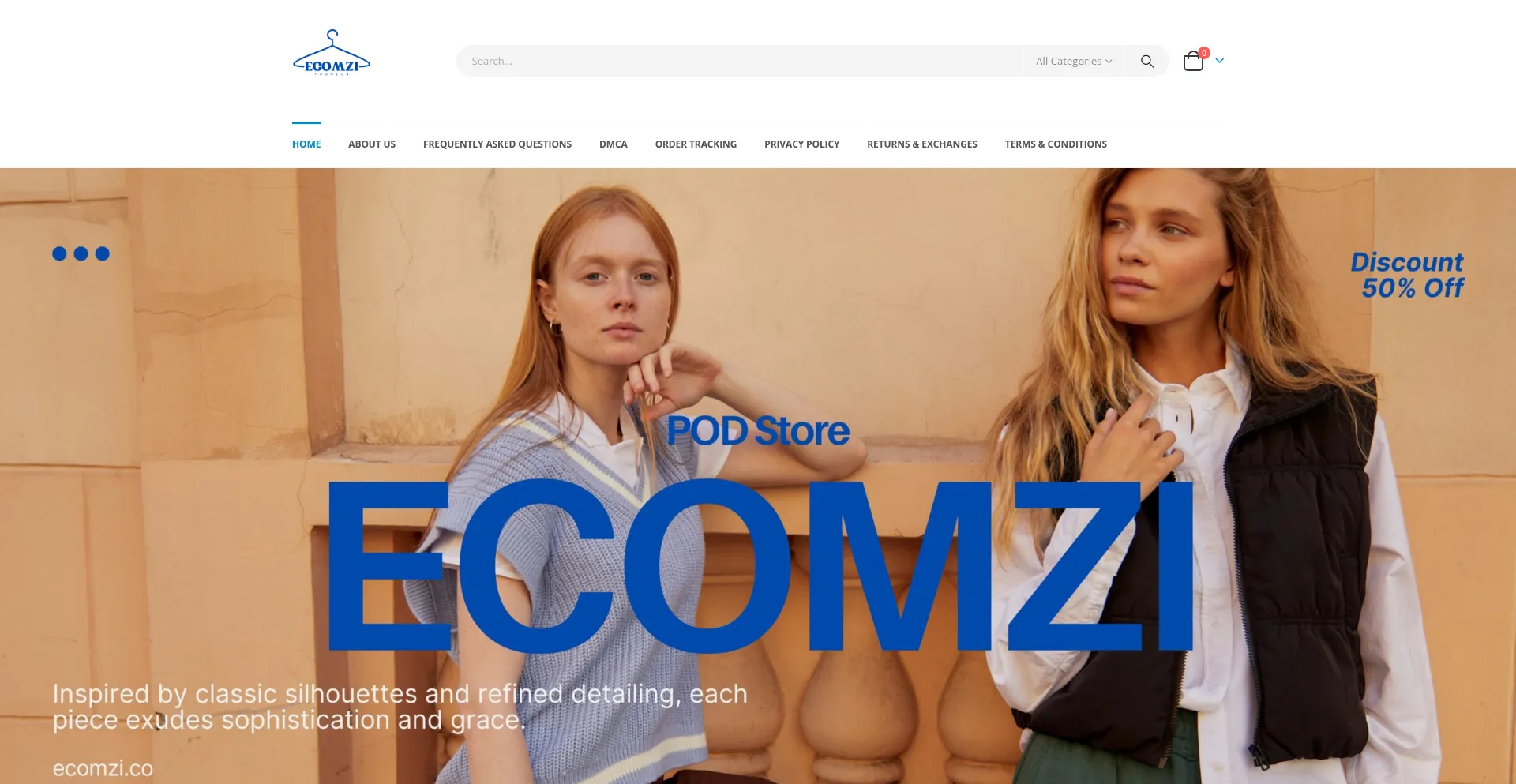 Website screenshot of Ecomzi.co