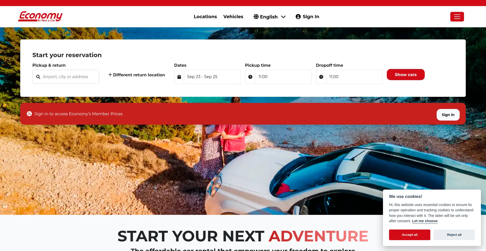 Economyrentacar.com Screenshot