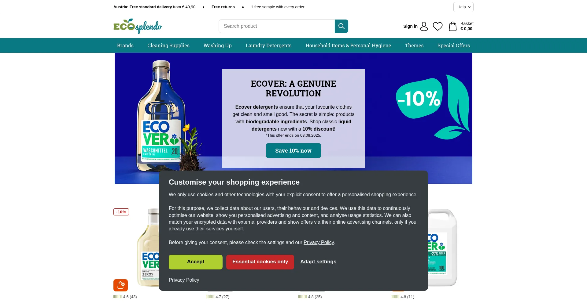 Website screenshot of Ecosplendo.com