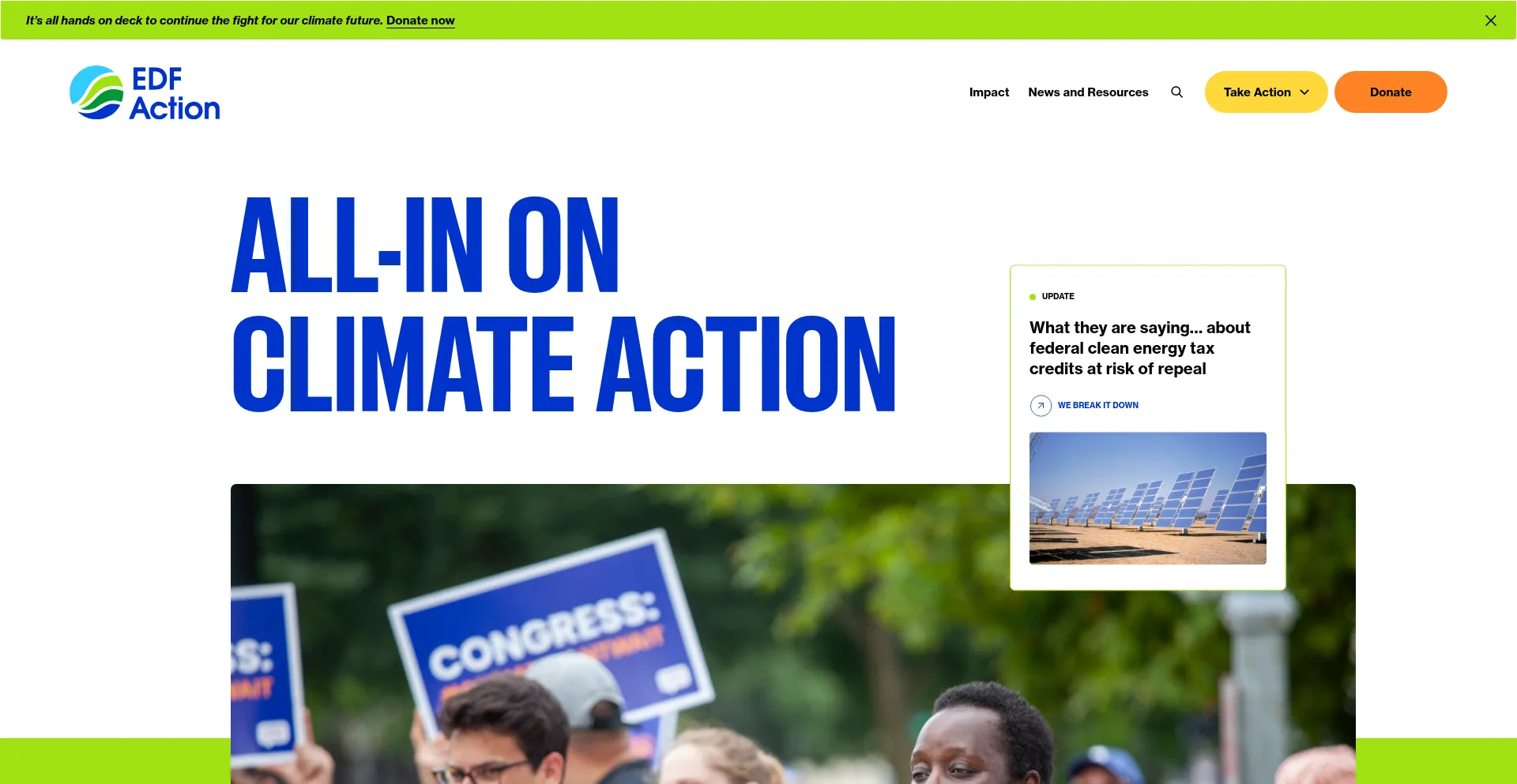 Website screenshot of Edfaction.org