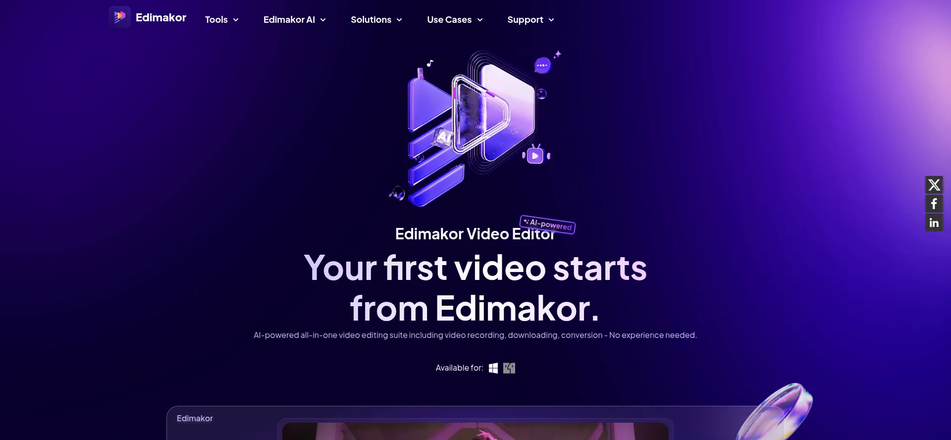 Website screenshot of Edimakor.net