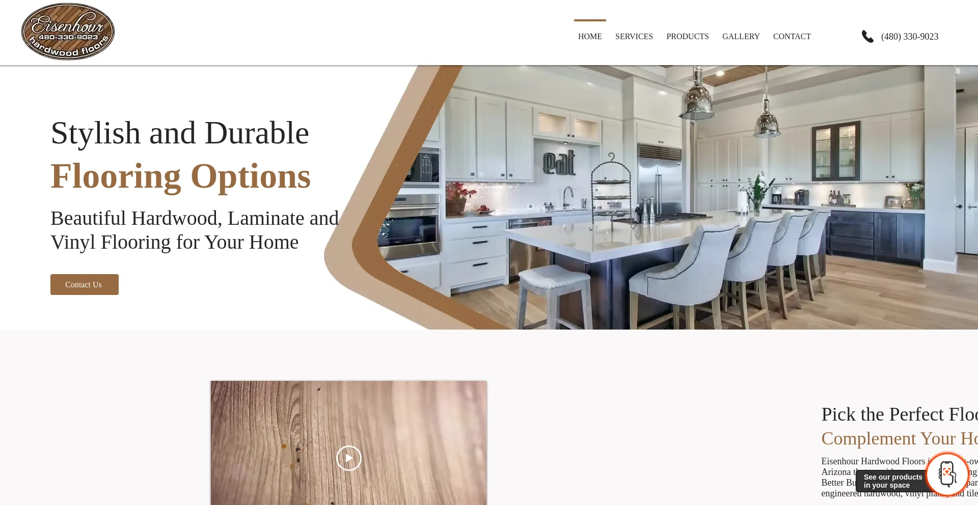 Website screenshot of Eisenhourhardwoodfloors.com