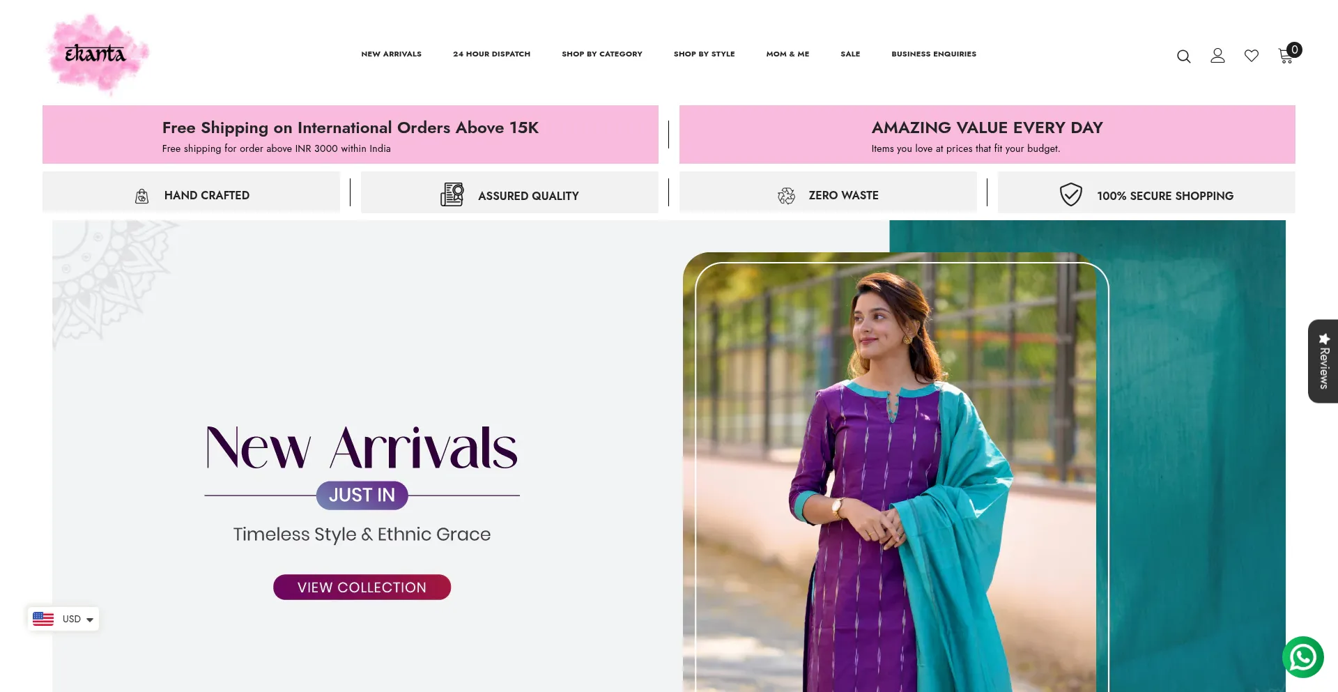 Website screenshot of Ekantastudio.com