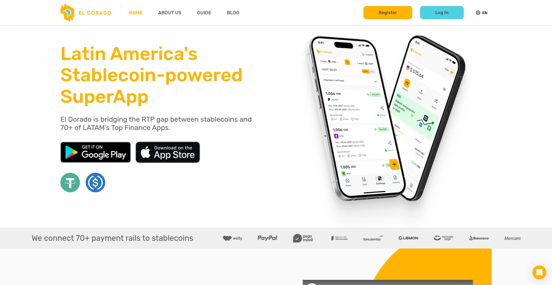 Website screenshot of Eldorado.io
