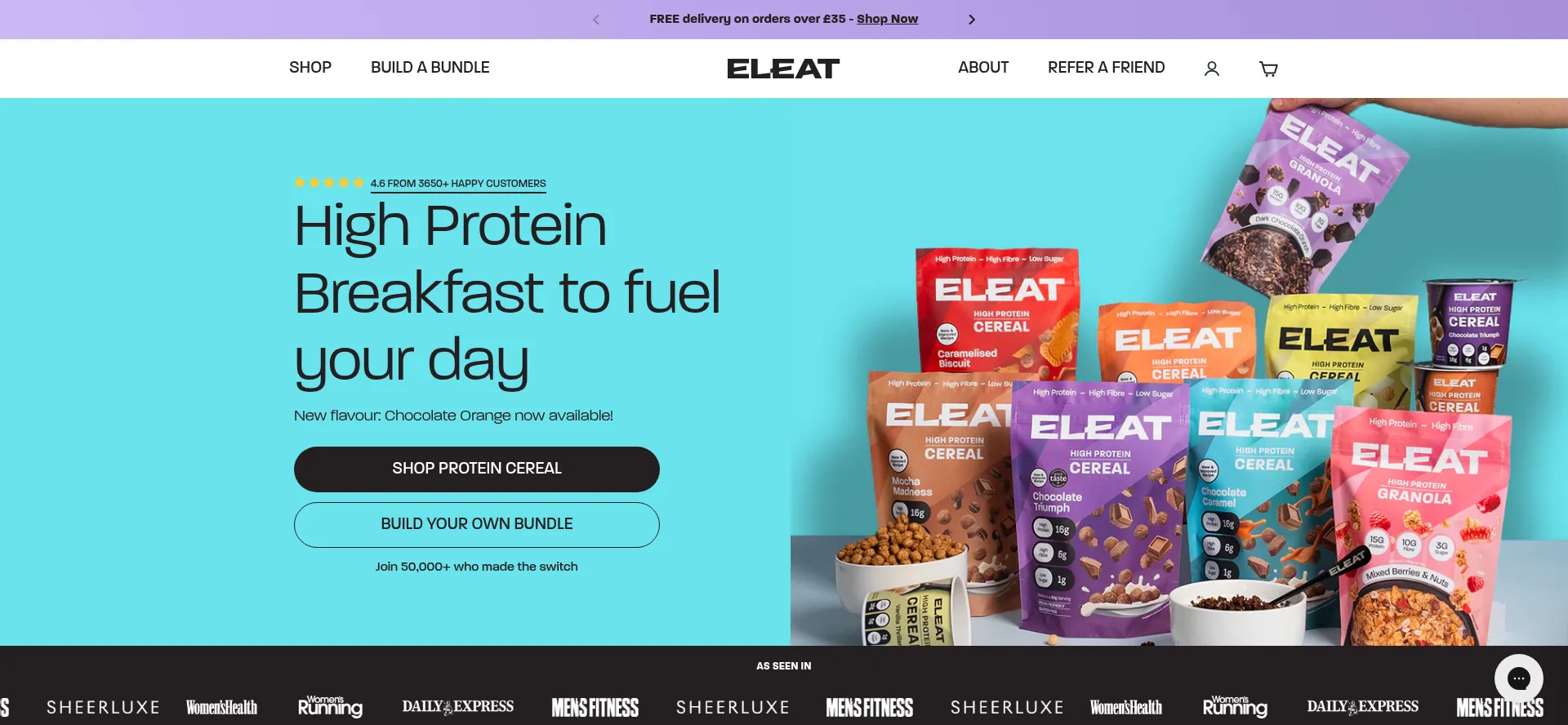 Website screenshot of Eleatcereal.com