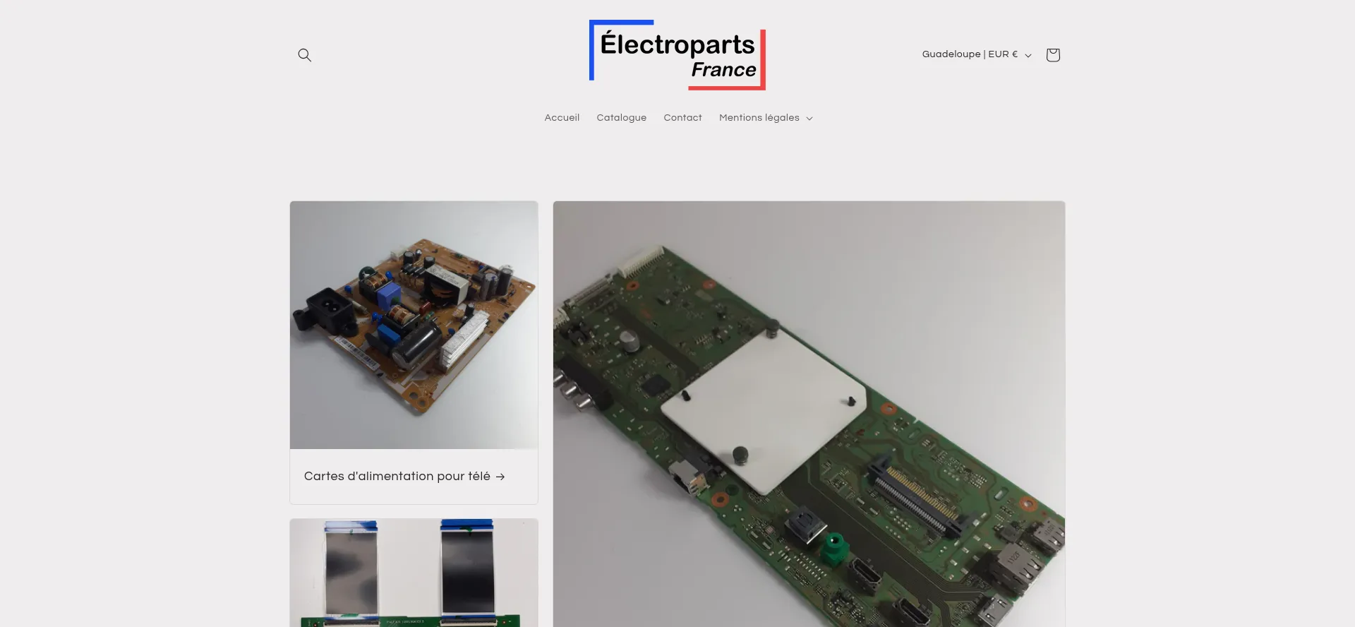 Website screenshot of Electro-parts.fr