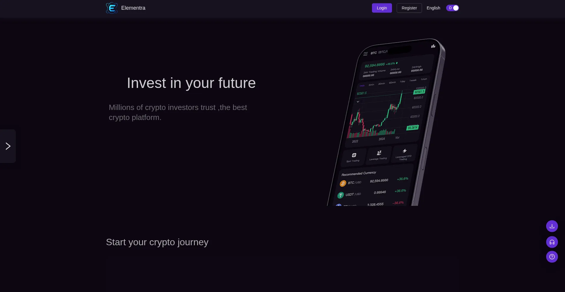 Website screenshot of Elementraus.com