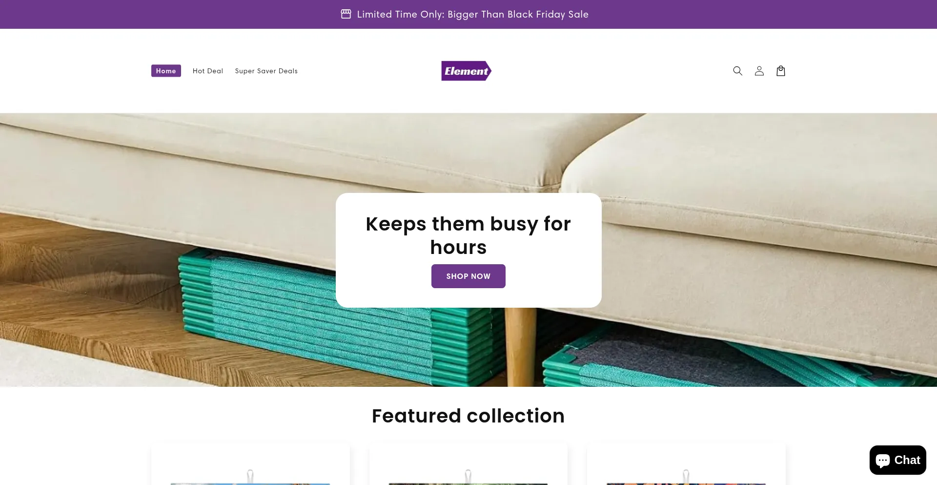 Website screenshot of Elementscryst.shop