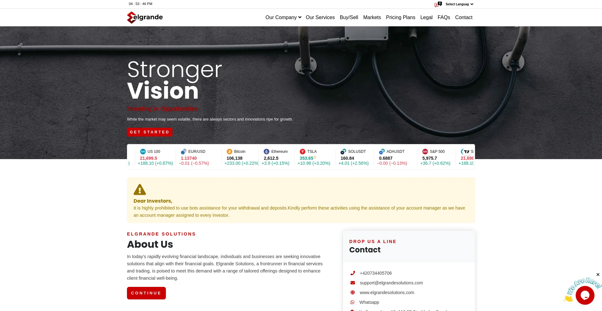 Website screenshot of Elgrandesolutions.com