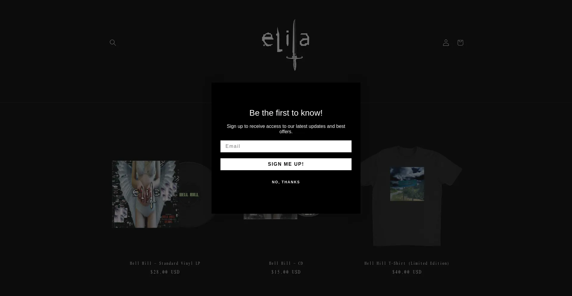 Website screenshot of Elitamusicworld.com