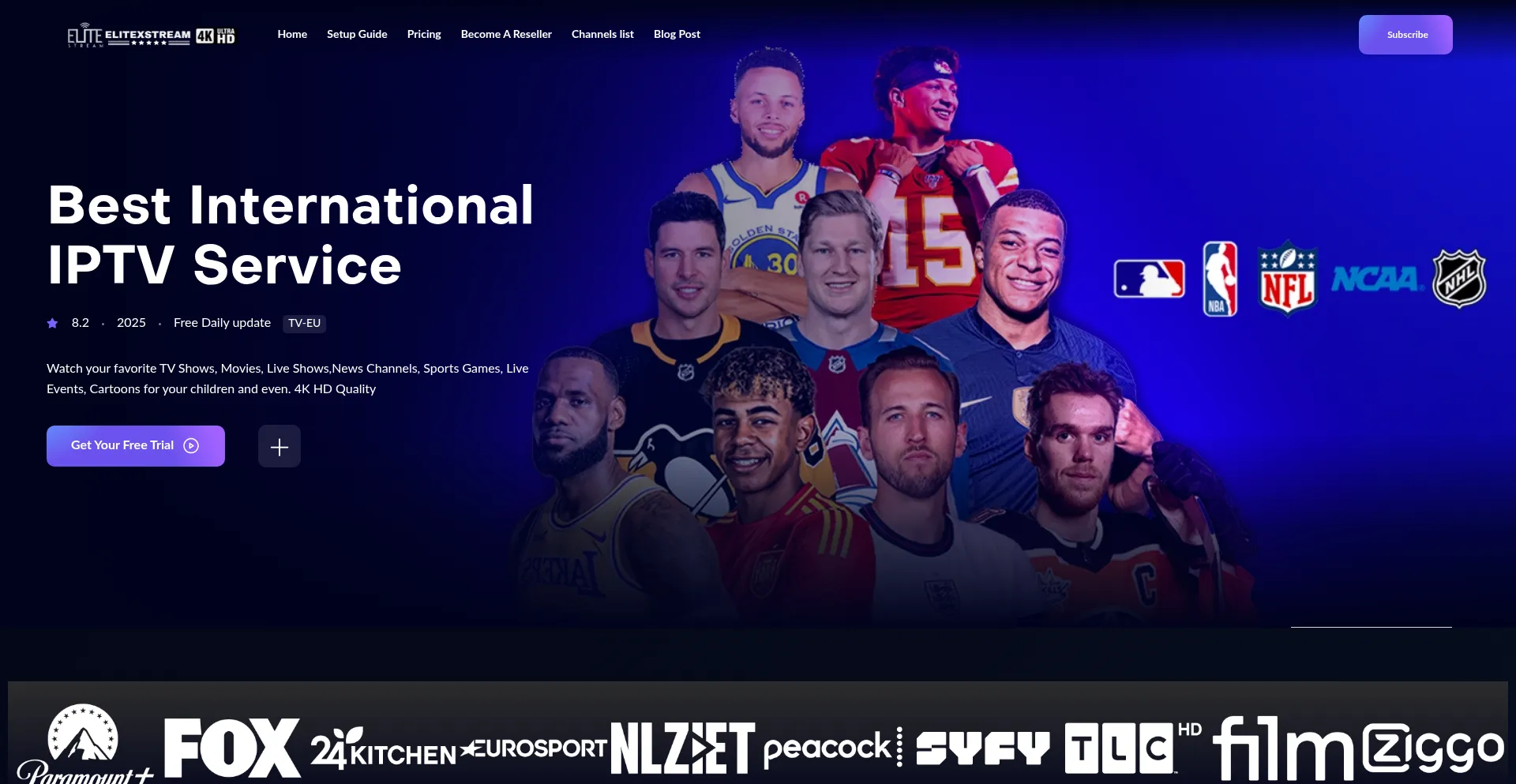 Website screenshot of Elitexstream.com