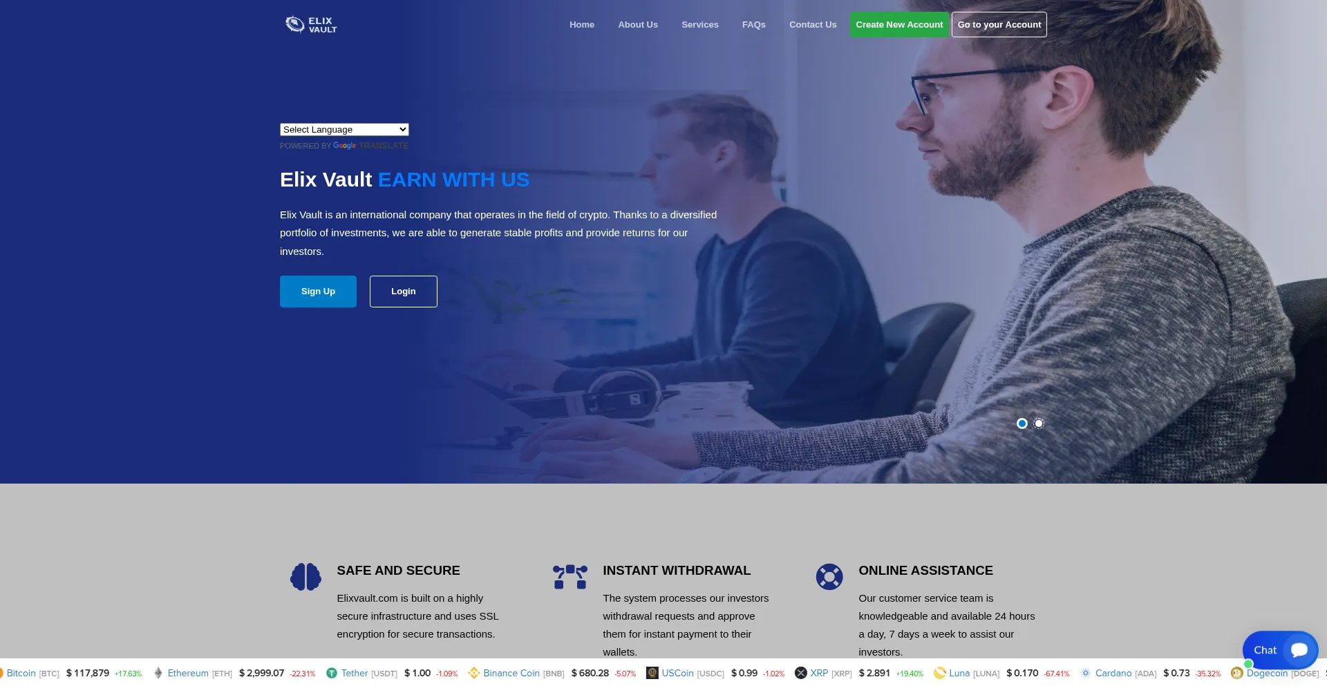 Website screenshot of Elixvt.com
