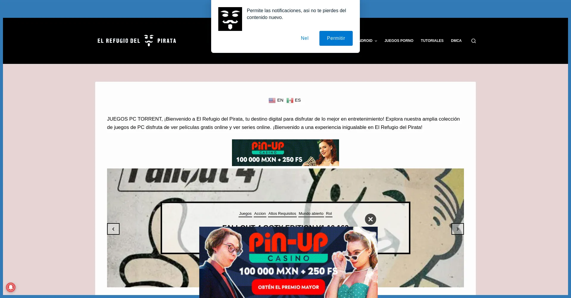 Website screenshot of Elrefugiodelpirata.com