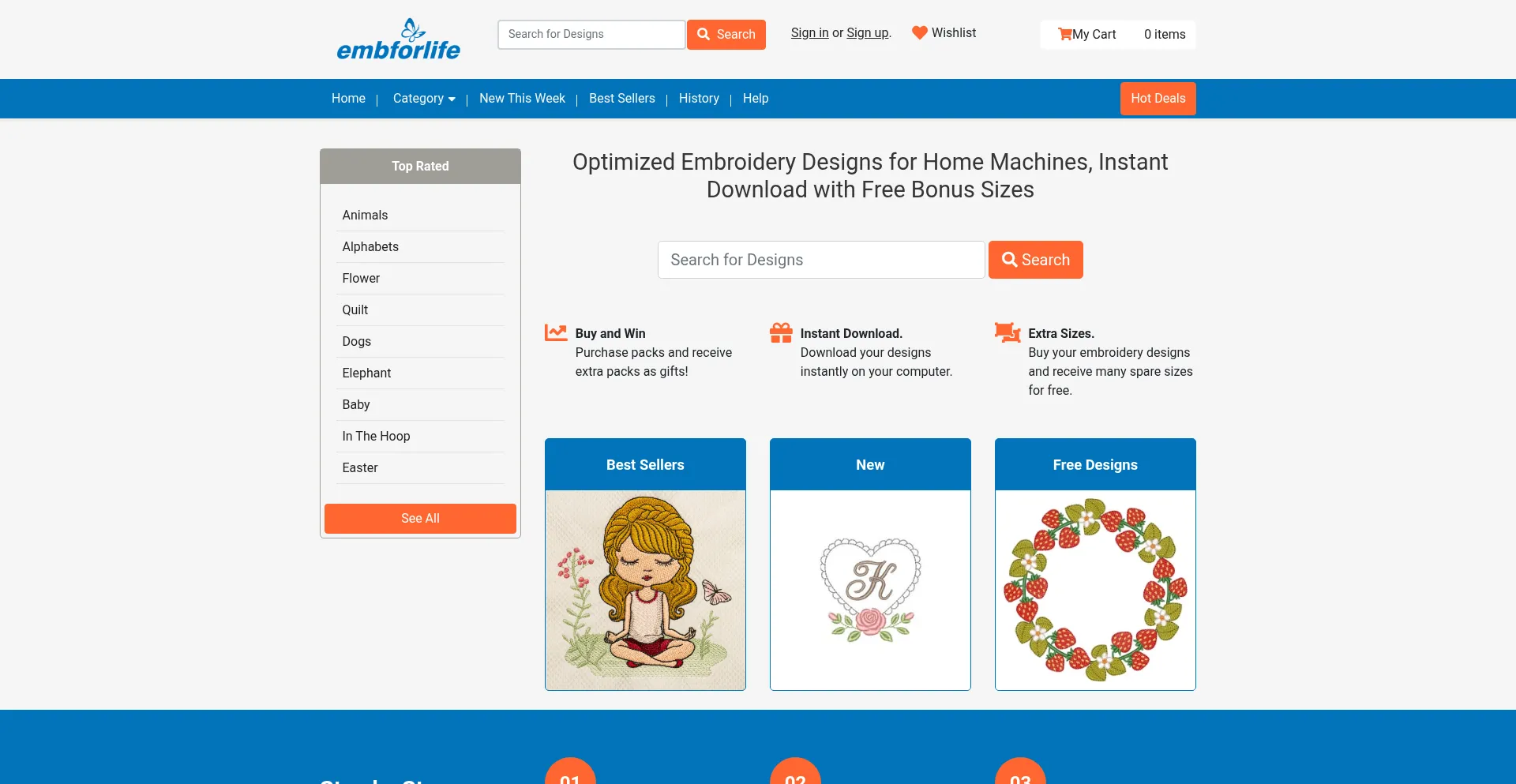 Website screenshot of Embforlife.com