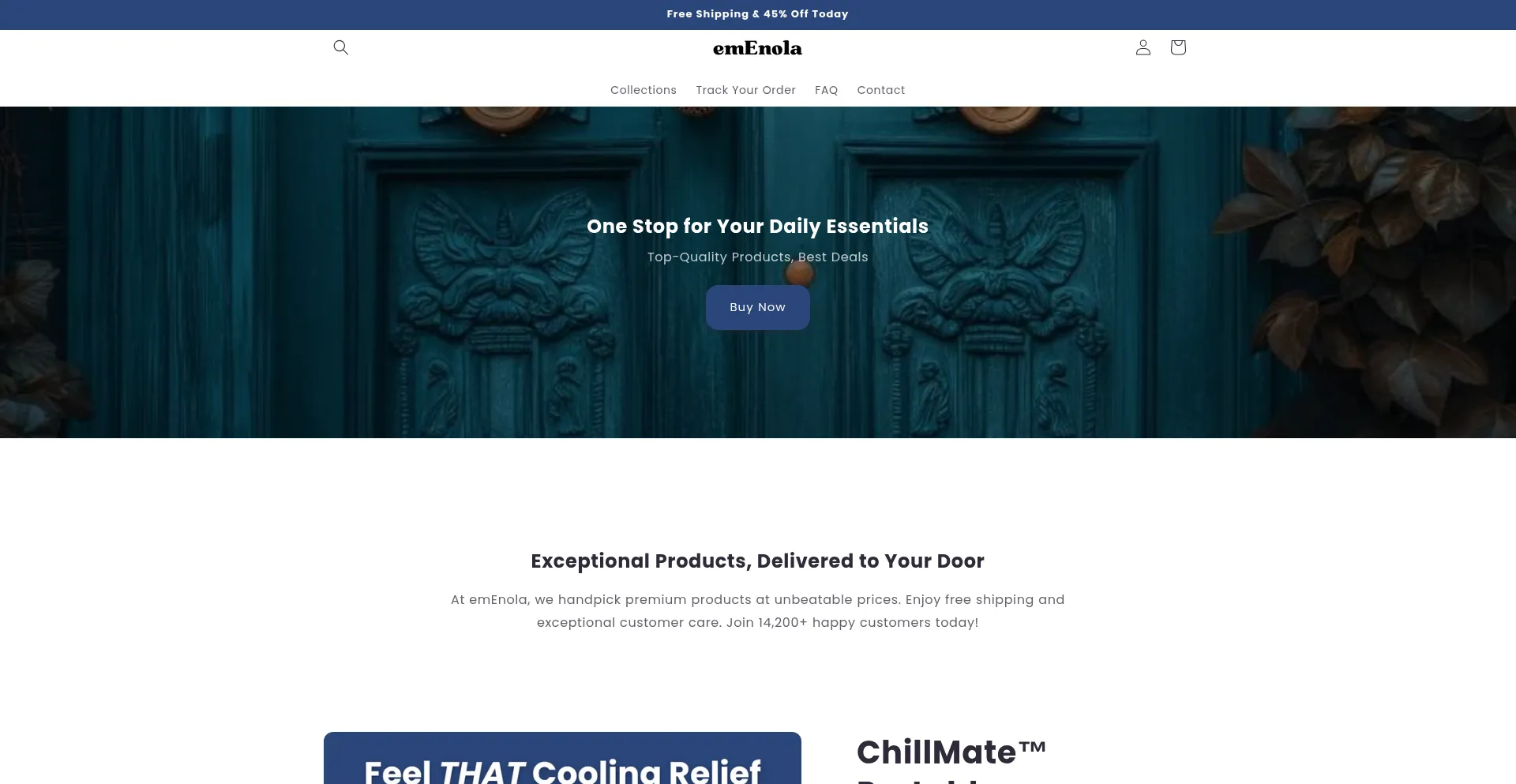 Website screenshot of Emenola.com