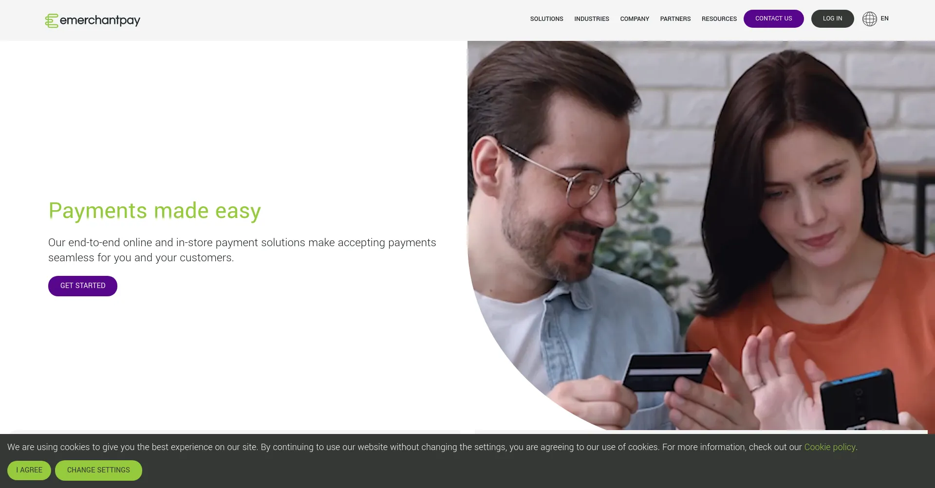 Website screenshot of Emerchantpay.net