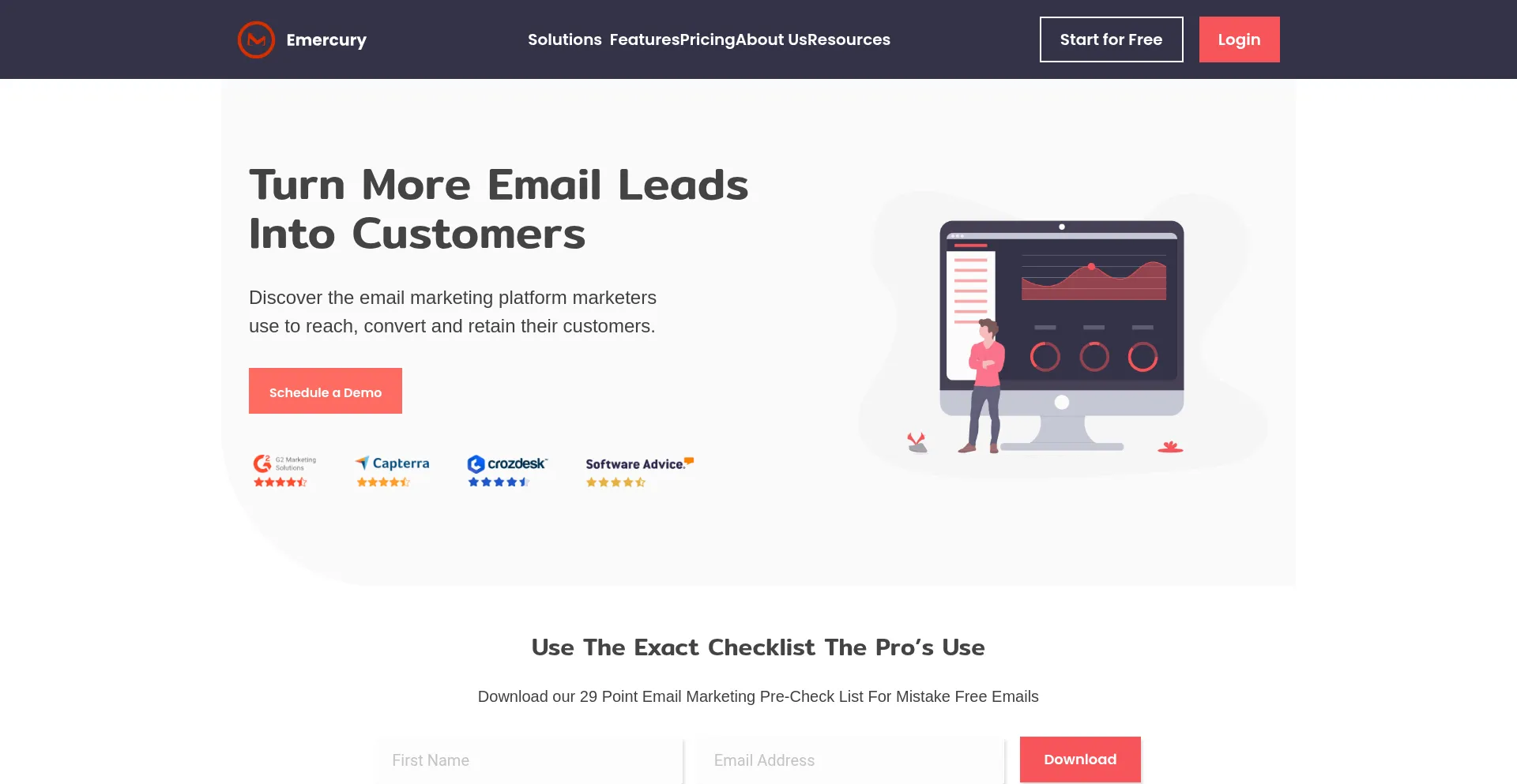 Website screenshot of Emercury.net