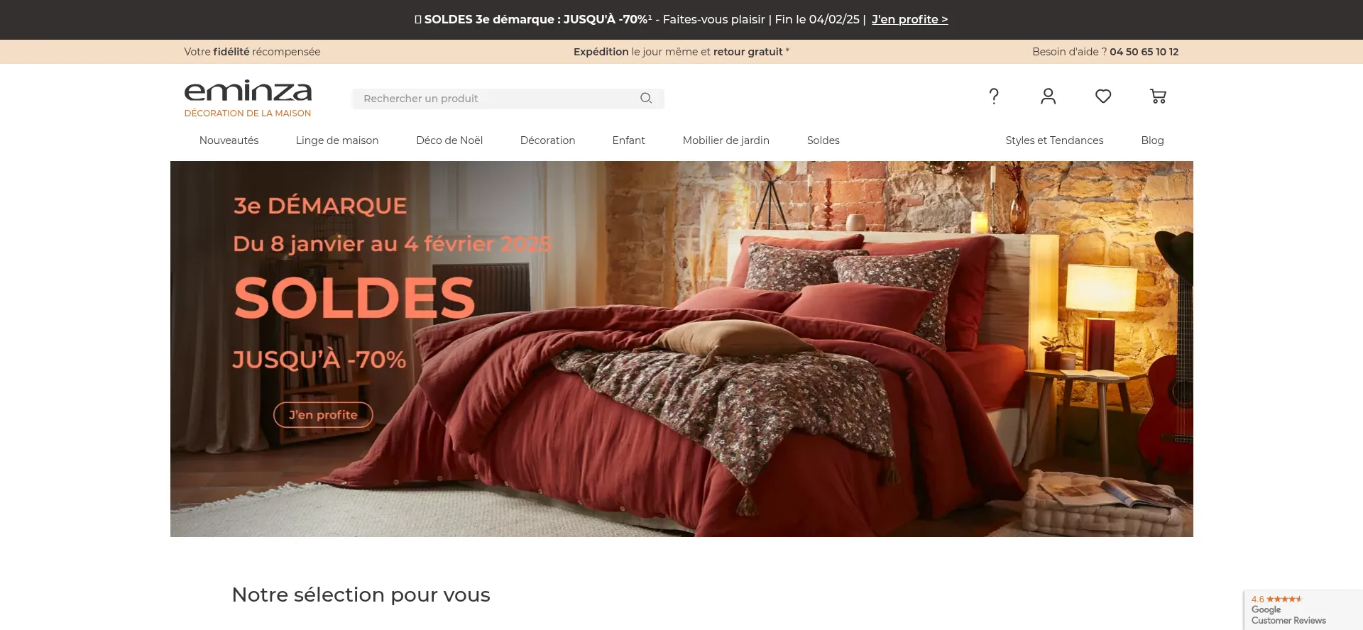 Website screenshot of Eminza.com