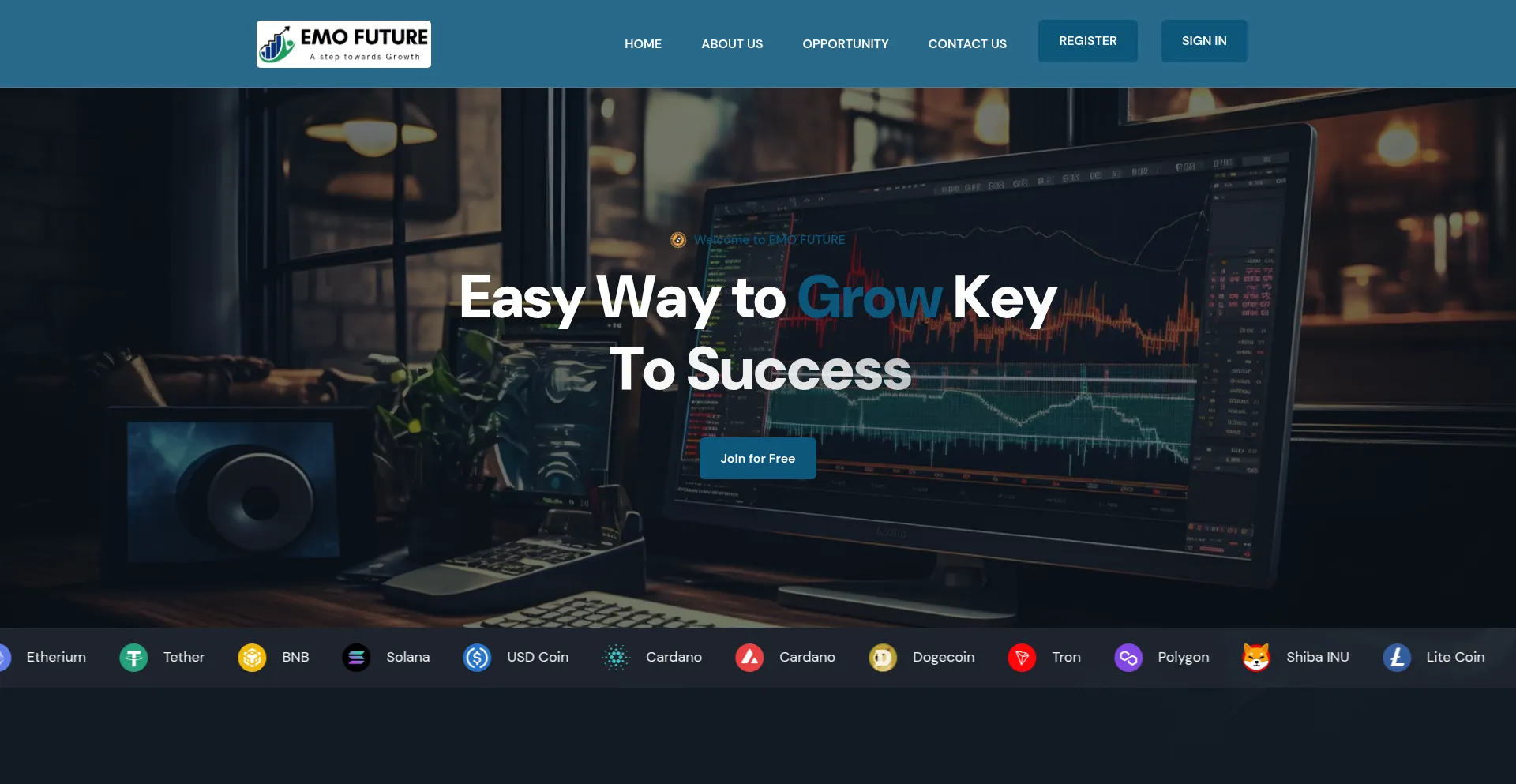 Website screenshot of Emofuture.com