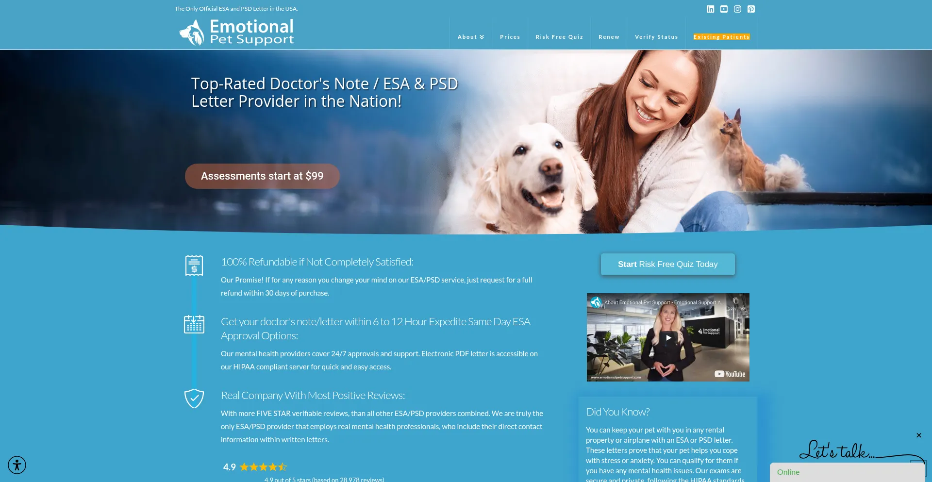 Emotionalpetsupport.com est-il Sûr et Fiable ?