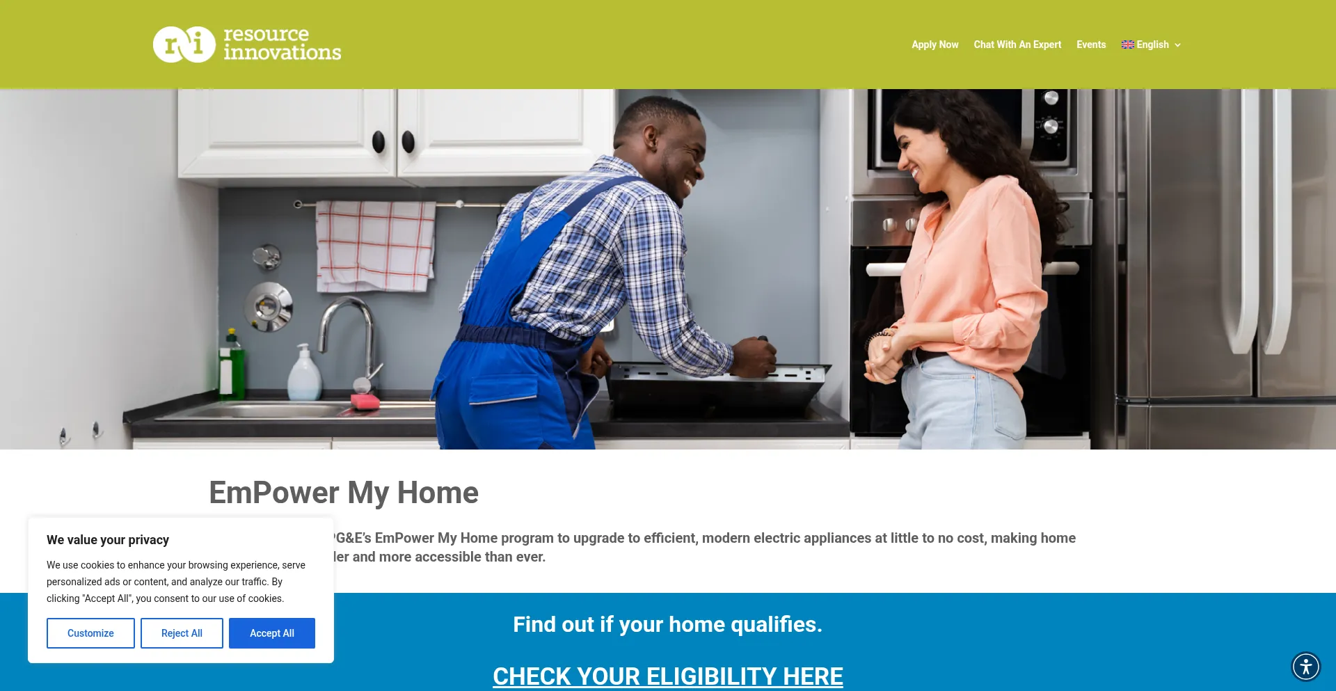 Website screenshot of Empower-myhome.com