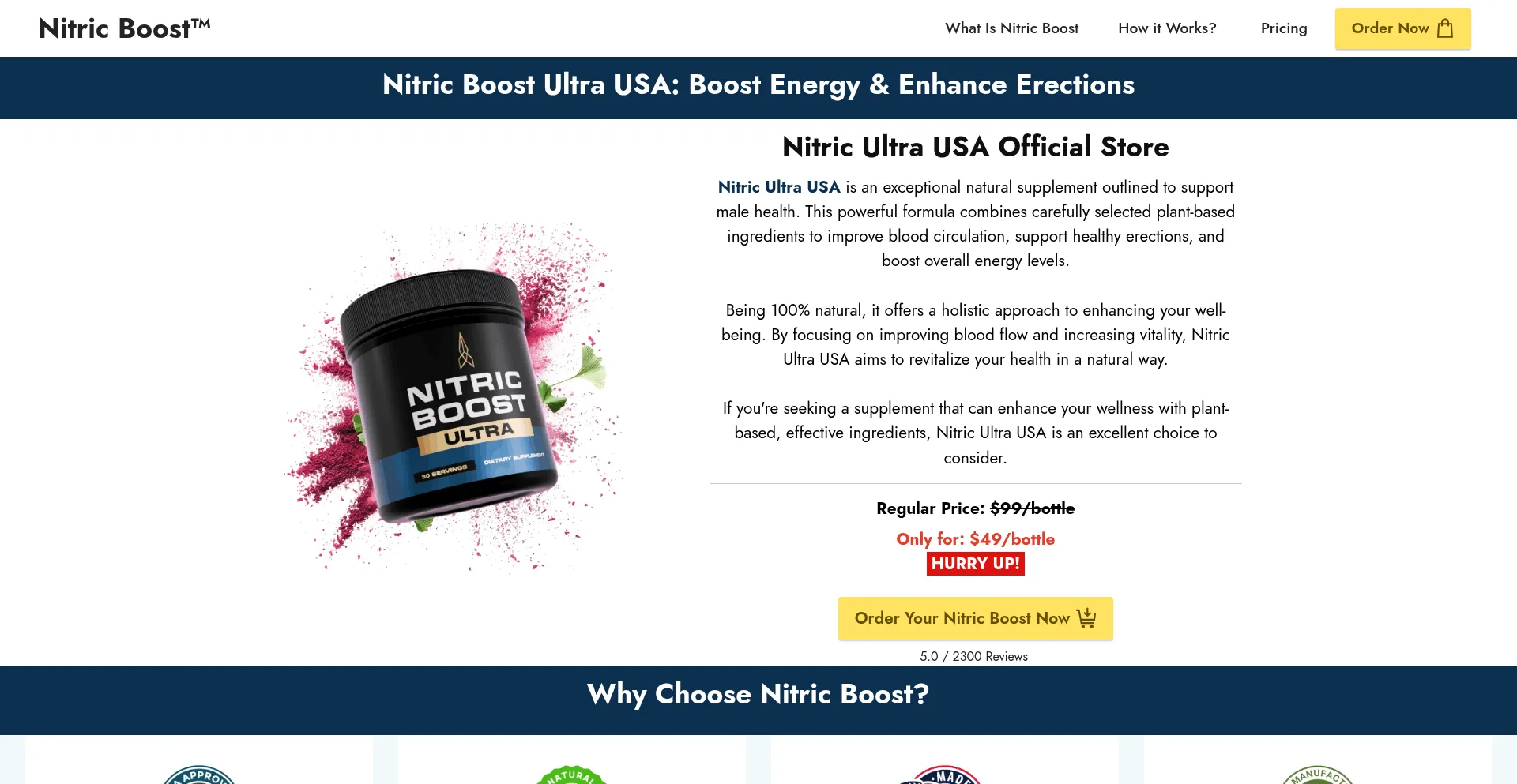 Website screenshot of En-nitric-ultra.com